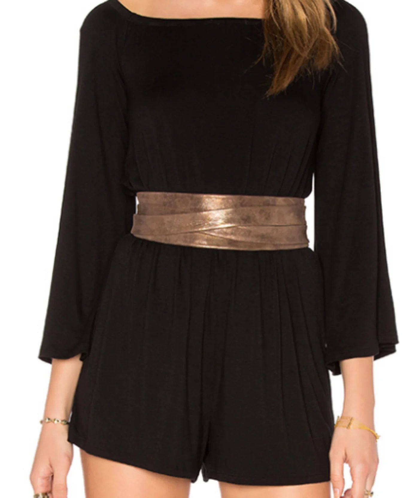 Genuine Leather Wrap Belt in Truffle Shimmer - Stylish Waist Cincher for Women, Perfect for Dresses, Skirts & High-Waisted Pants | Fashion Accessory for Casual & Formal Outfits