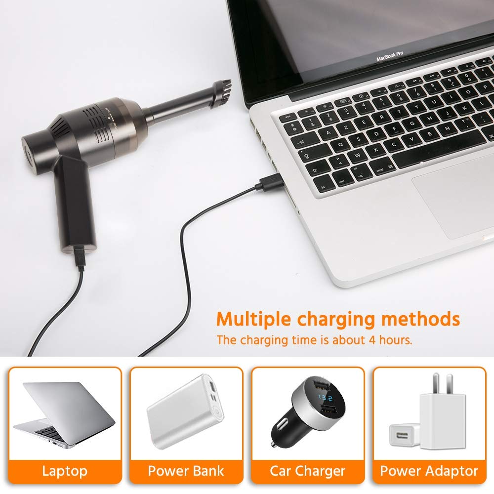 Cordless Mini Handheld Vacuum Cleaner - Rechargeable USB Keyboard & Computer Cleaner for Dust, Crumbs, Pet Hair | Perfect for Home, Office, Car & Small Spaces Cleaning
