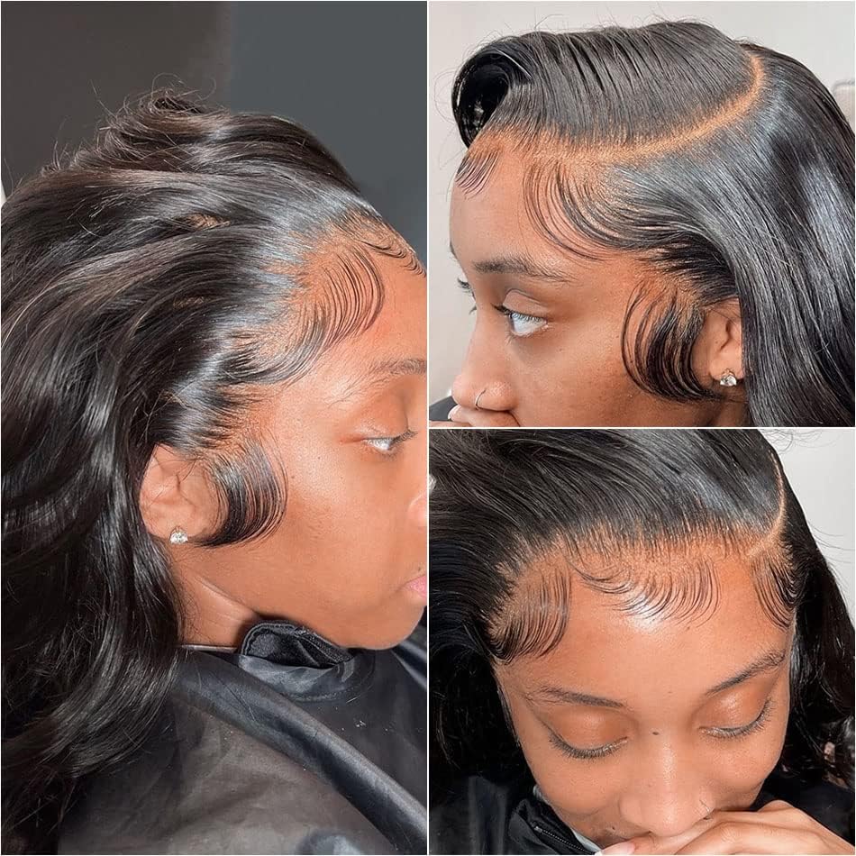 28 Inch Body Wave HD Lace Front Wigs Human Hair 180% Density 13x4 Lace Frontal Wig - Pre Plucked Glueless Human Hair Wig with Baby Hair for Women (Natural Black) | Perfect for Daily Wear, Cosplay & Special Occasions