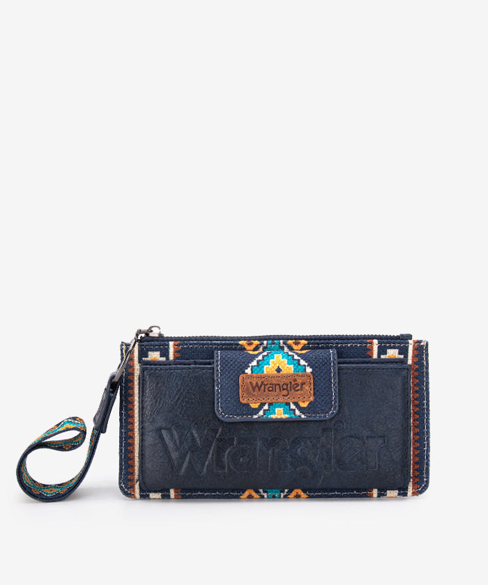 Wrangler Aztec Print Wristlet Clutch Wallet for Women - Stylish Crossbody Bag for Travel, Shopping & Everyday Use