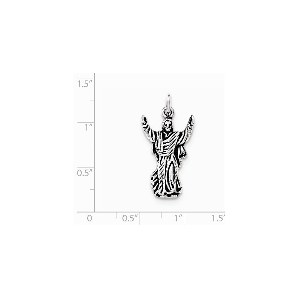 925 Sterling Silver Antiqued Jesus Hands Up Pendant Necklace - Religious Jewelry for Men & Women - Perfect for Baptism, Confirmation & Spiritual Gifts