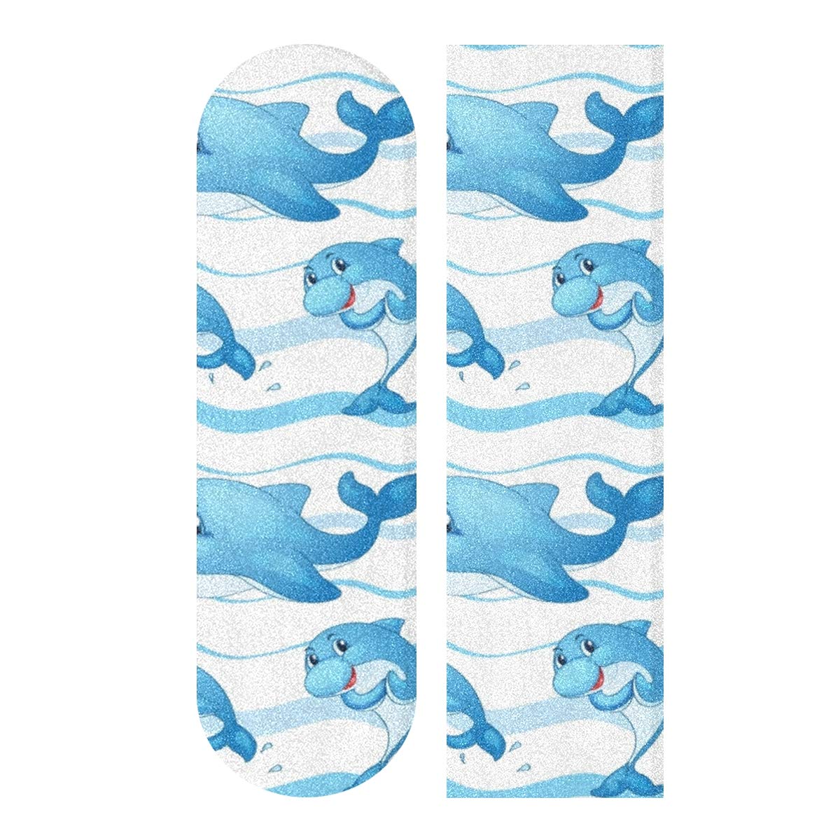 Auskid Cute Shark Skateboard Grip Tape - Non-Slip Longboard & Scooter Grip Tape, Sandpaper Grip for Rollerboards, Stairs, Pedals, Wheelchairs & Steps - Perfect for Skateboarding, Scooter Riding & Safety Grip Needs (1 Sheet)