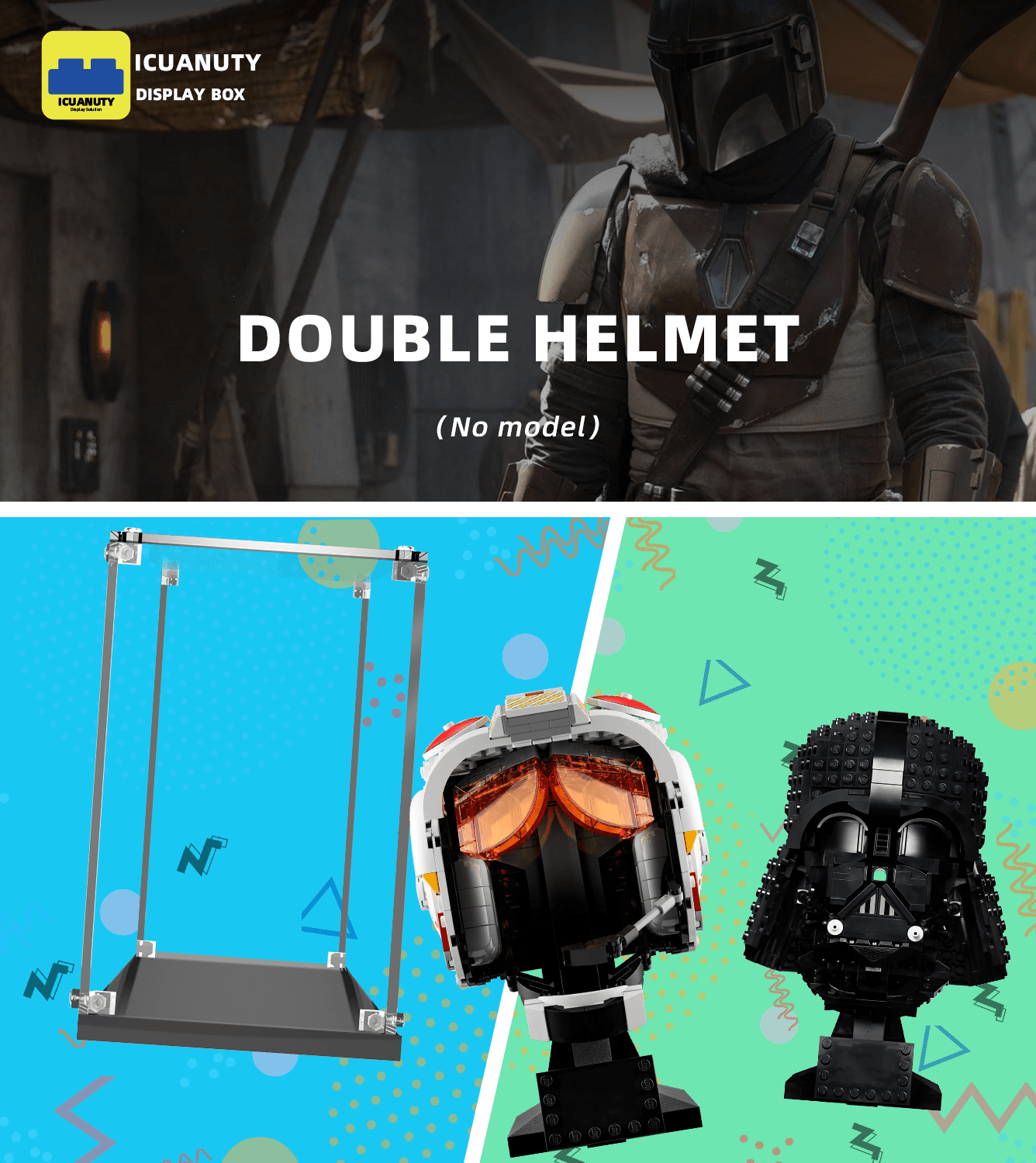 Lego Star Wars Helmet Series Display Case - Premium Acrylic Showcase for Collectible Minifigures | Perfect for Home Decor, Office Display & Gift Giving