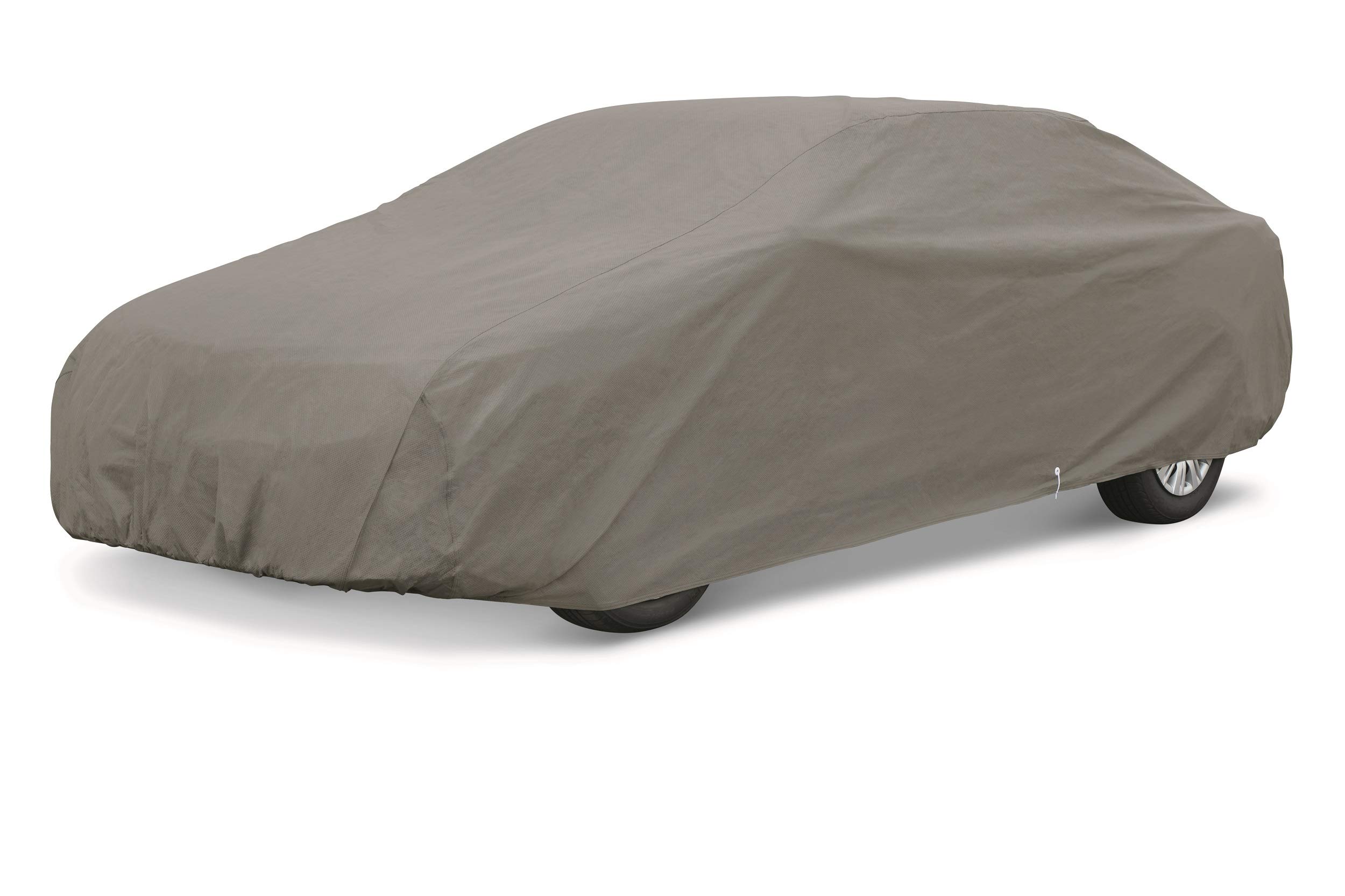Amazon Basics Car Weather Cover for Mid-Size Sedans - Waterproof, UV Protection, All-Season Vehicle Protection - Perfect for Snow, Rain, Sun & Dust Protection