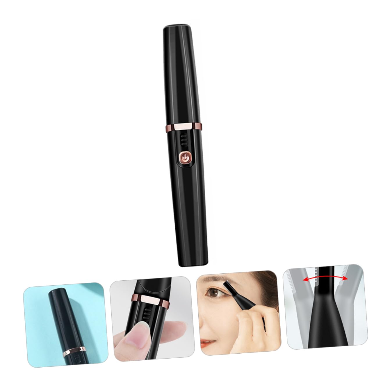 1PC Electric Eyebrow Trimmer & Facial Hair Remover - Rechargeable Eyebrow Razor, Mustache Trimmer for Men & Women - Black ABS Grooming Shaver for Precise Eyebrow Shaping & Facial Hair Removal - Perfect for Home Use, Travel & Salon Grooming