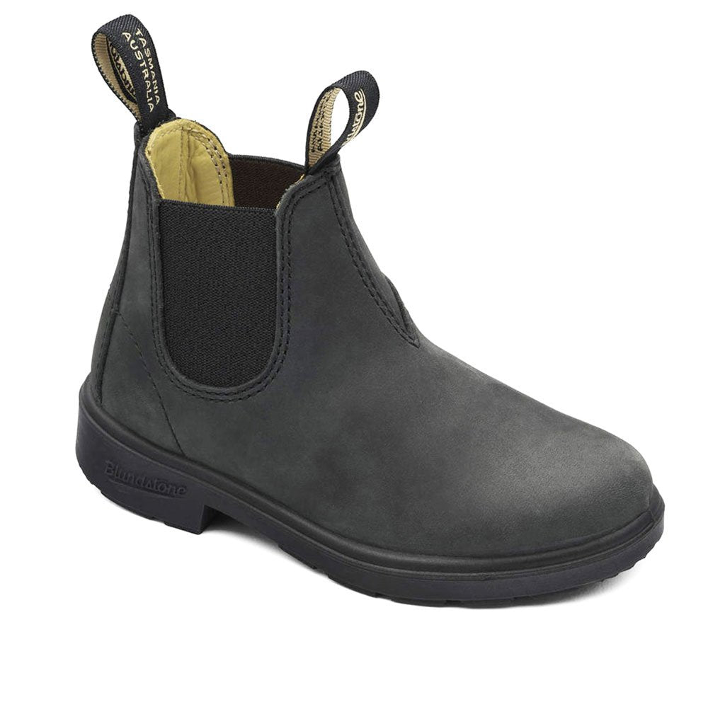 Blundstone 1325 Kids Rustic Black Chelsea Boots - Waterproof & Comfortable Leather Ankle Boots for Boys & Girls - Perfect for School, Outdoor Play & Everyday Wear