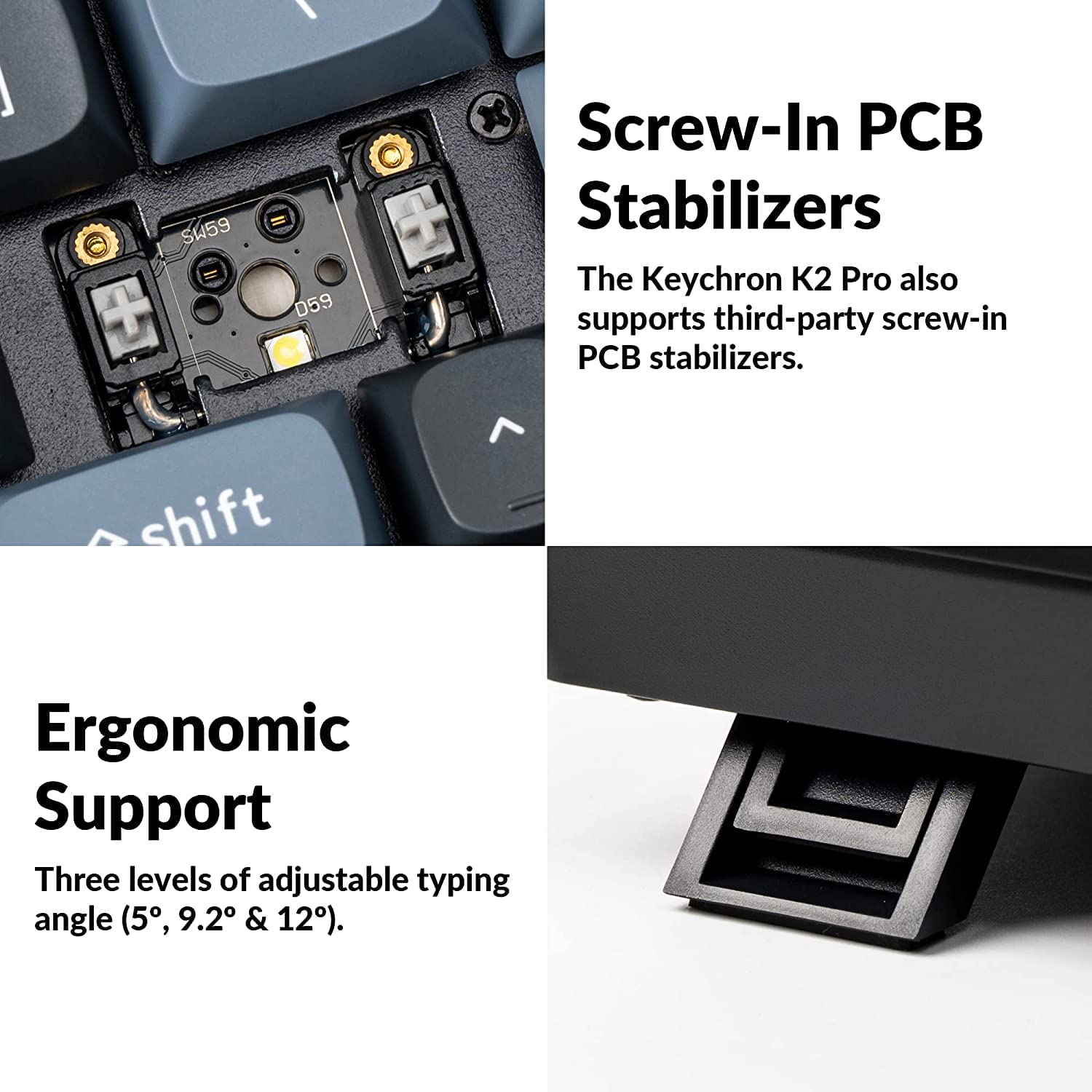 Keychron K2 Pro 75% Wireless Mechanical Keyboard - 84-Key Compact Design, Hot-Swappable Blue Switches, QMK/VIA Programmable, USB-C Wired/Wireless, White Backlit - Compatible with Mac/Windows/PC - Perfect for Gaming, Office Work & Typing Enthusiasts
