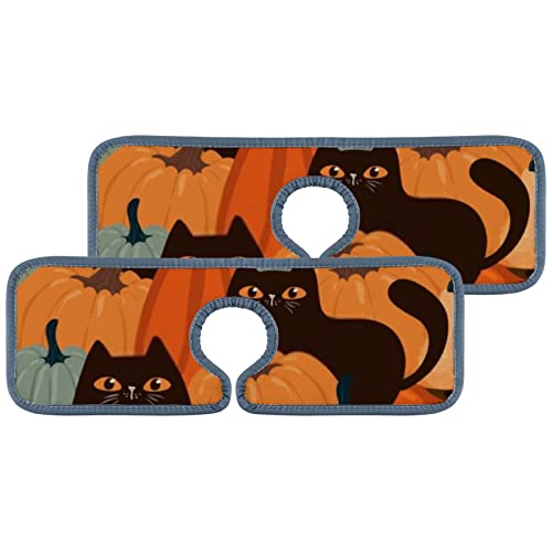 Cute Black Cats Pumpkins Orange