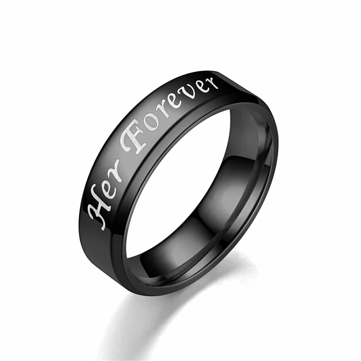 8MM His & Her Matching Promise Rings - Titanium Steel Couple Rings for Wedding, Anniversary & Engagement - Stainless Steel Band Gift for Women & Men (Size 5-13) - Perfect for Valentine's Day, Proposals & Romantic Occasions