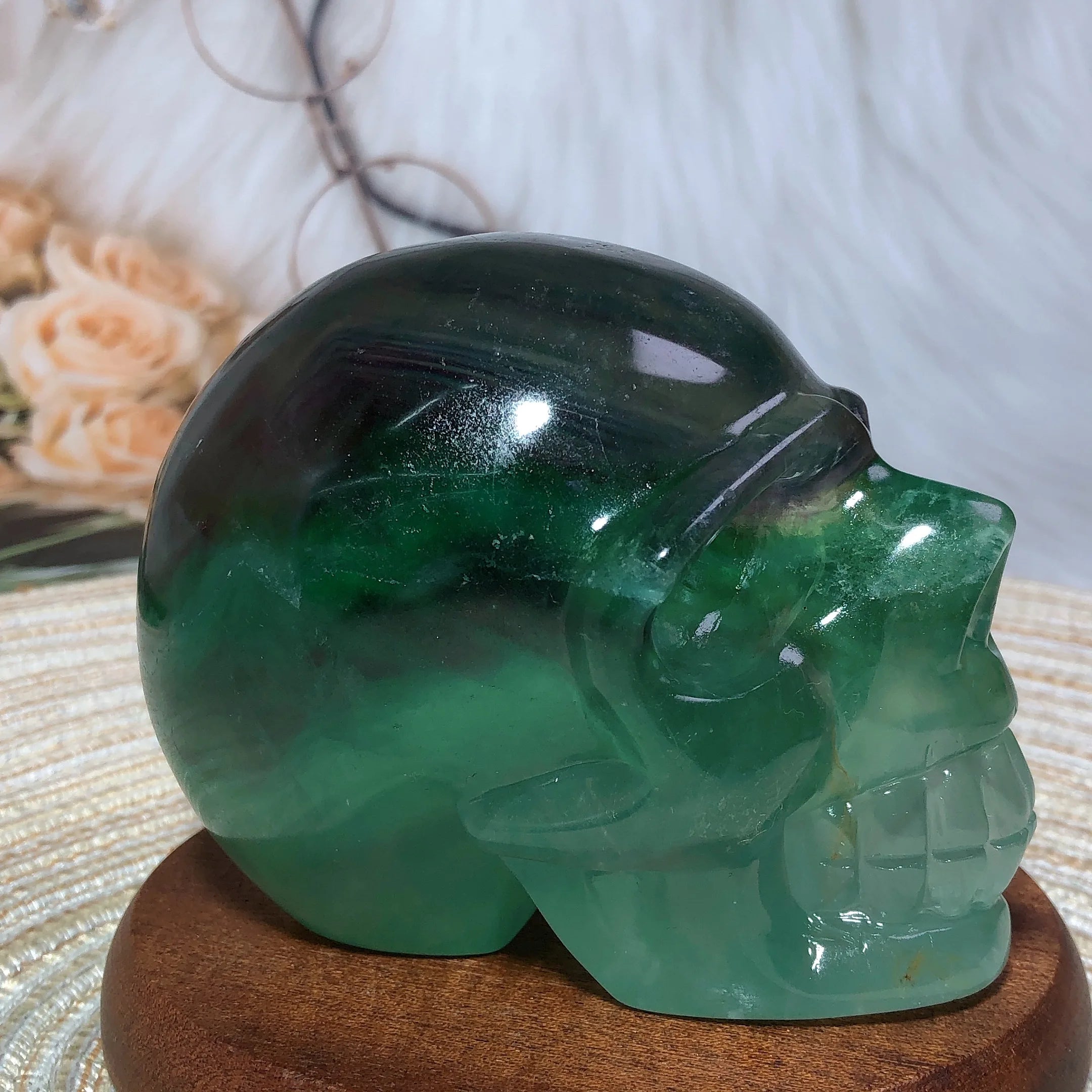 Natural Blue Fluorite Crystal Skull Carving - High Quality Healing Stone for Meditation, Spiritual Healing & Home Decor | Perfect Gift for Crystal Lovers & Energy Workers