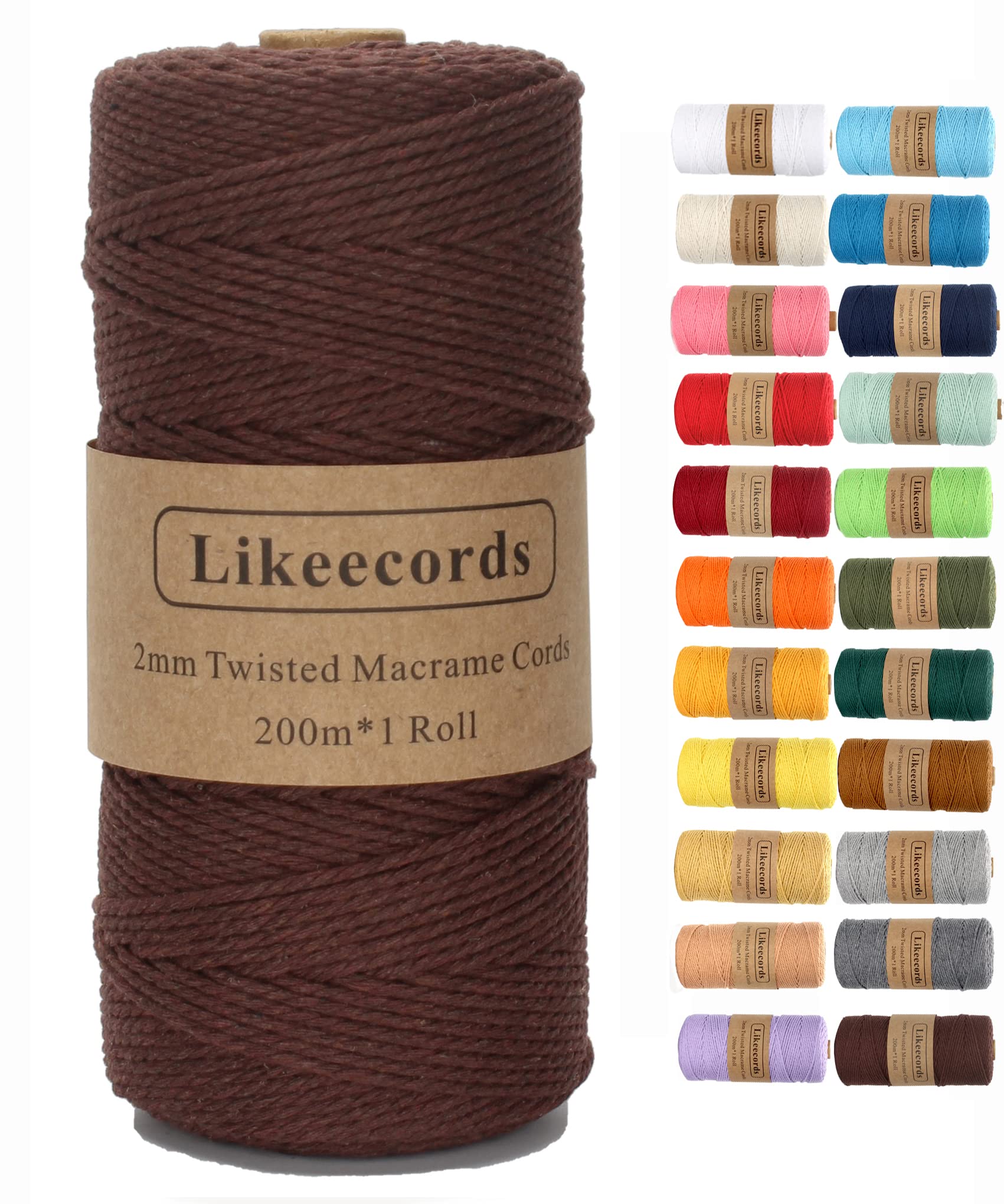 2mm x 219yd Natural White Cotton Macrame Cord - DIY Knitting, Plant Hangers, Christmas & Wedding Decor | Perfect for Handmade Crafts, Wall Hangings & Boho Home Decor