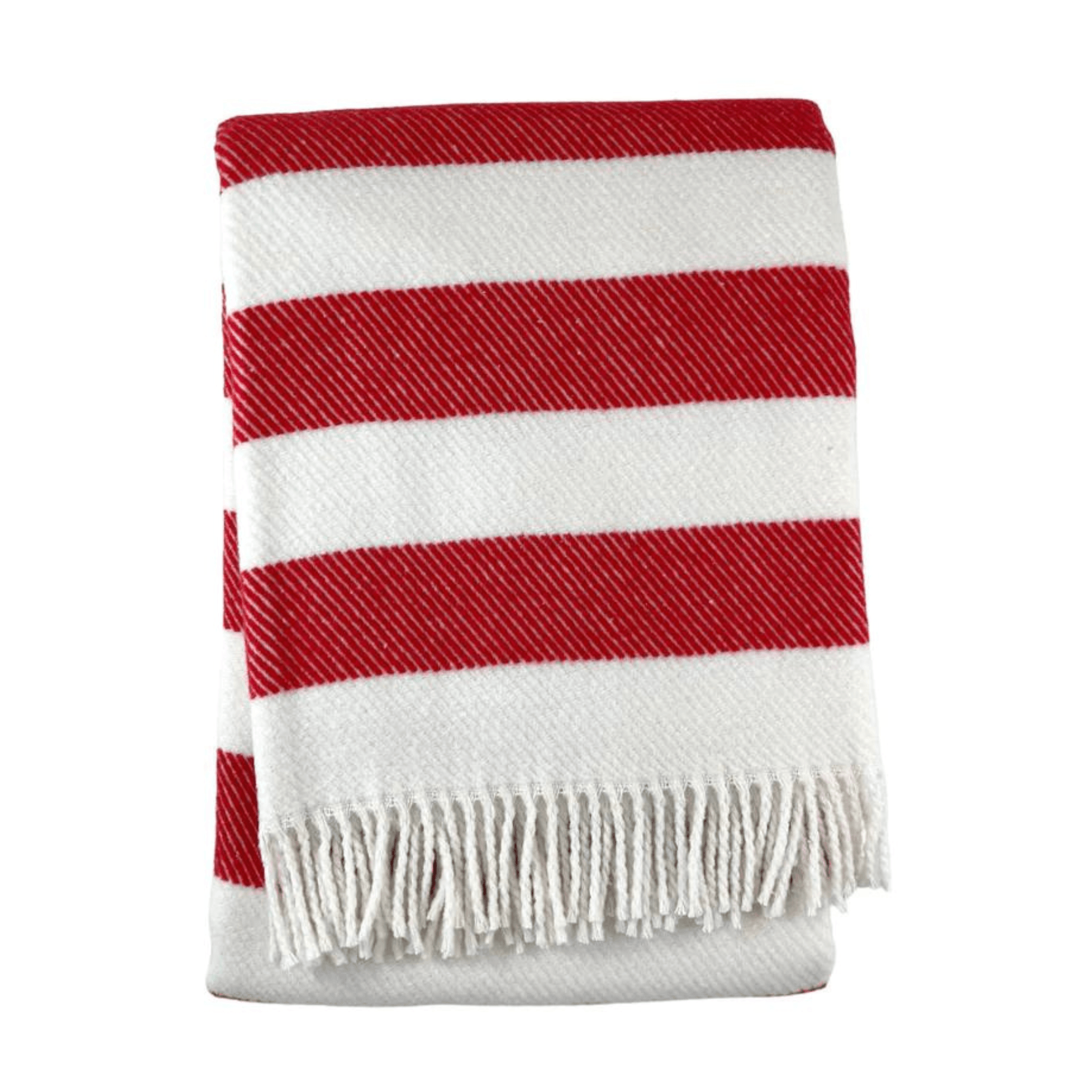 Personalized Candy Stripe Fringed Throw Blanket - Custom Monogrammed Soft Cozy Decorative Accent for Couch, Bed, or Gift Giving