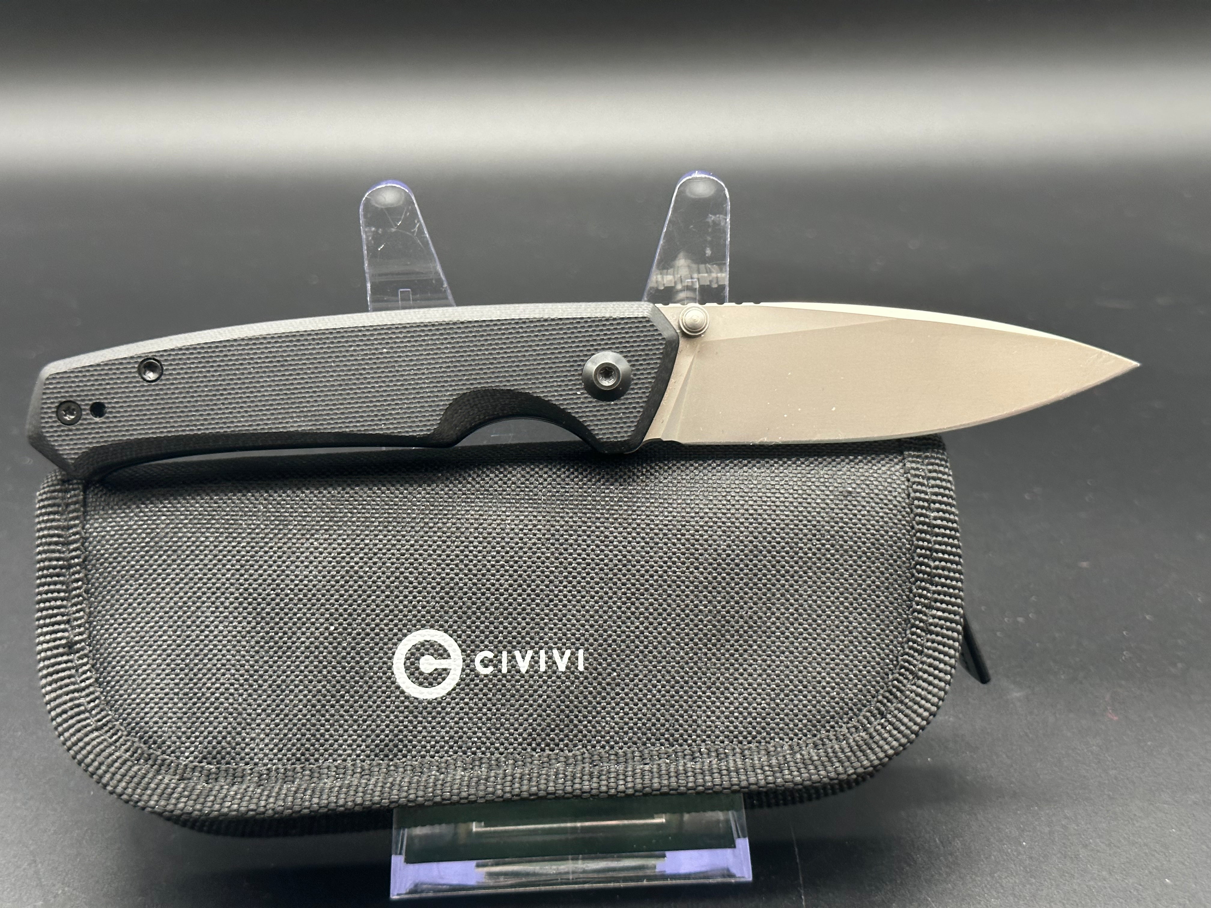 CIVIVI ALTUS Button Lock Folding Pocket Knife - Black G10 Handle, Nitro-V Steel Blade - EDC, Outdoor, Camping & Everyday Carry Knife