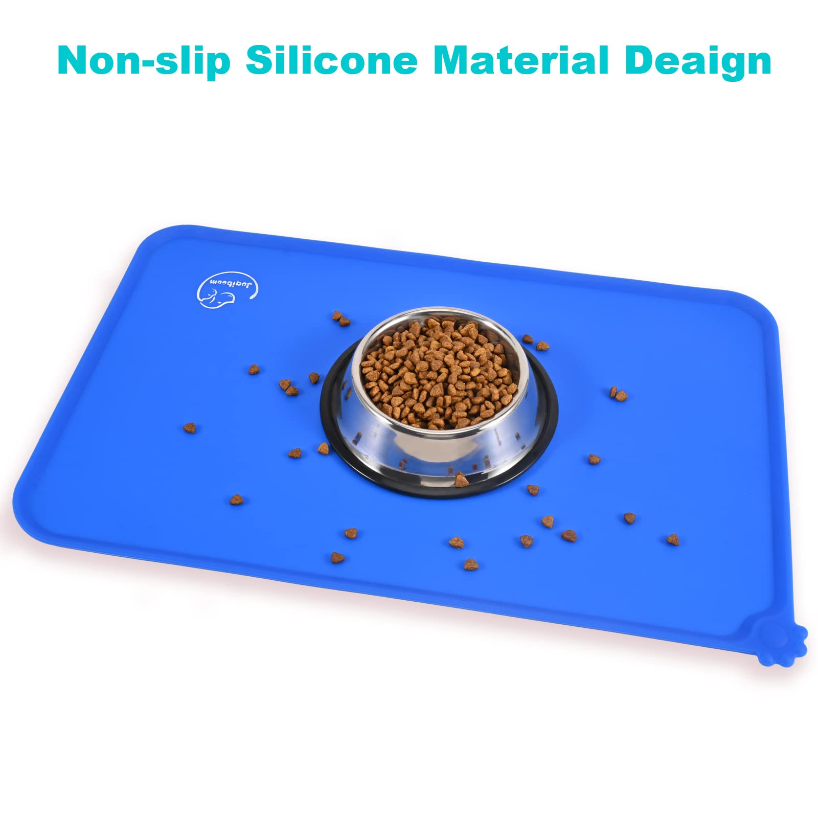 Non-Slip Silicone Pet Feeding Mat - Waterproof, Easy Clean Dog & Cat Bowl Placemat (18.5