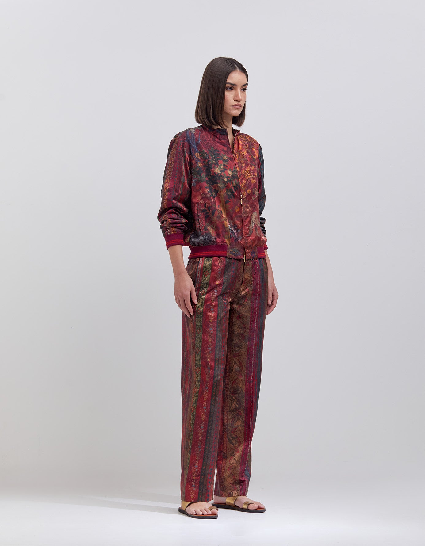 Premium Azaad Silk Damask Trousers in Crimson Red - Elegant & Comfortable Formal Pants for Men, Perfect for Weddings, Parties & Special Occasions