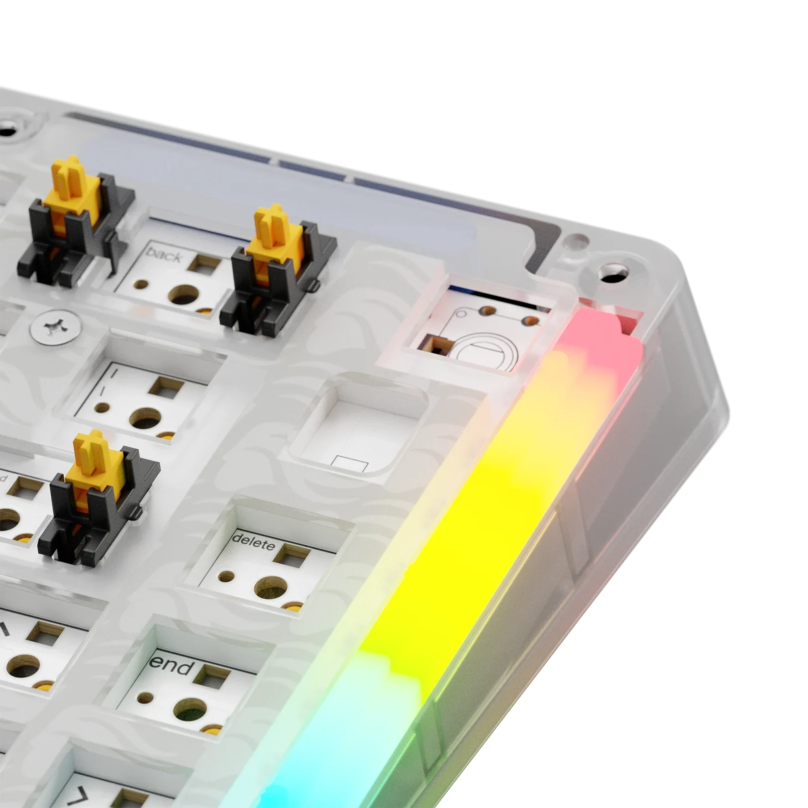 GMMK 3 65% Mechanical Keyboard Plastic Bottom Case - EXO Frost White | Perfect for Gaming, Office Work & Typing Enthusiasts
