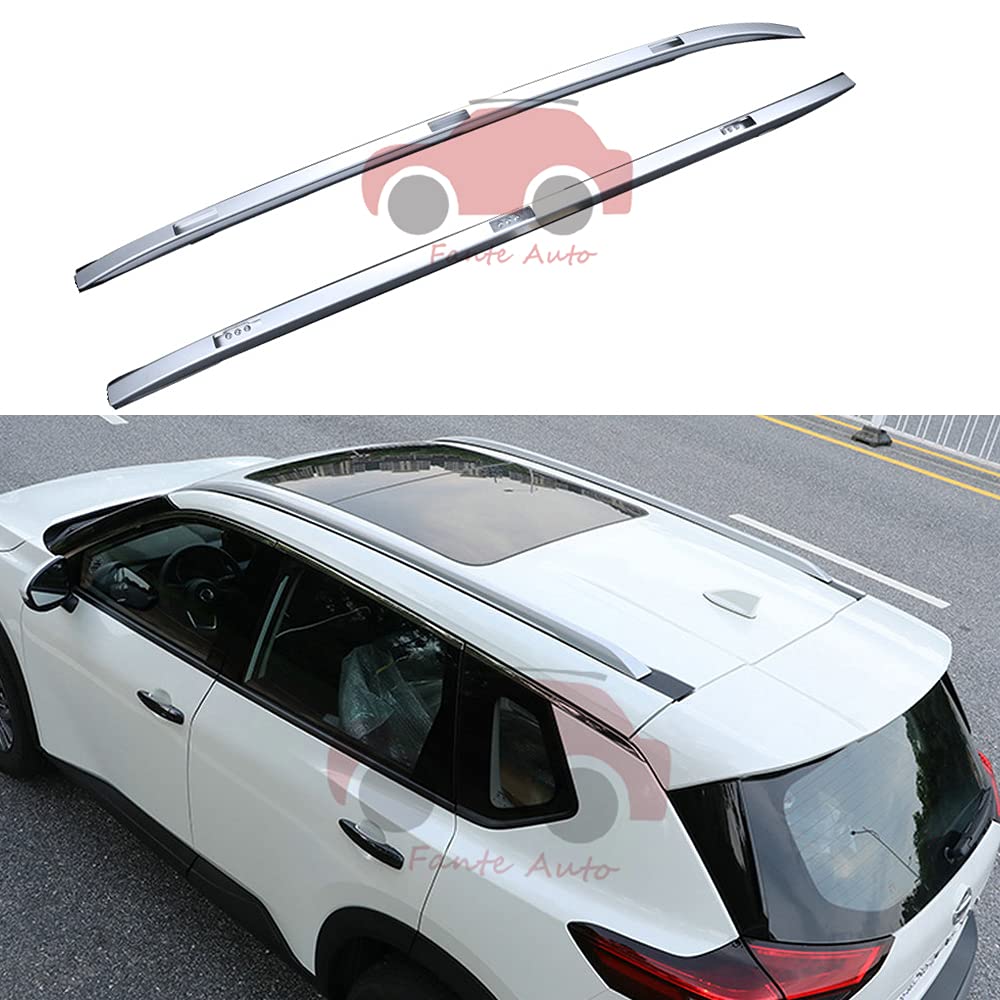 FANTE 2-Piece Silver Roof Rack Rails for 2022-2023 Nissan X-Trail Rogue | No-Screw Installation Cargo Cross Bars | Perfect for Camping, Road Trips & Outdoor Adventures