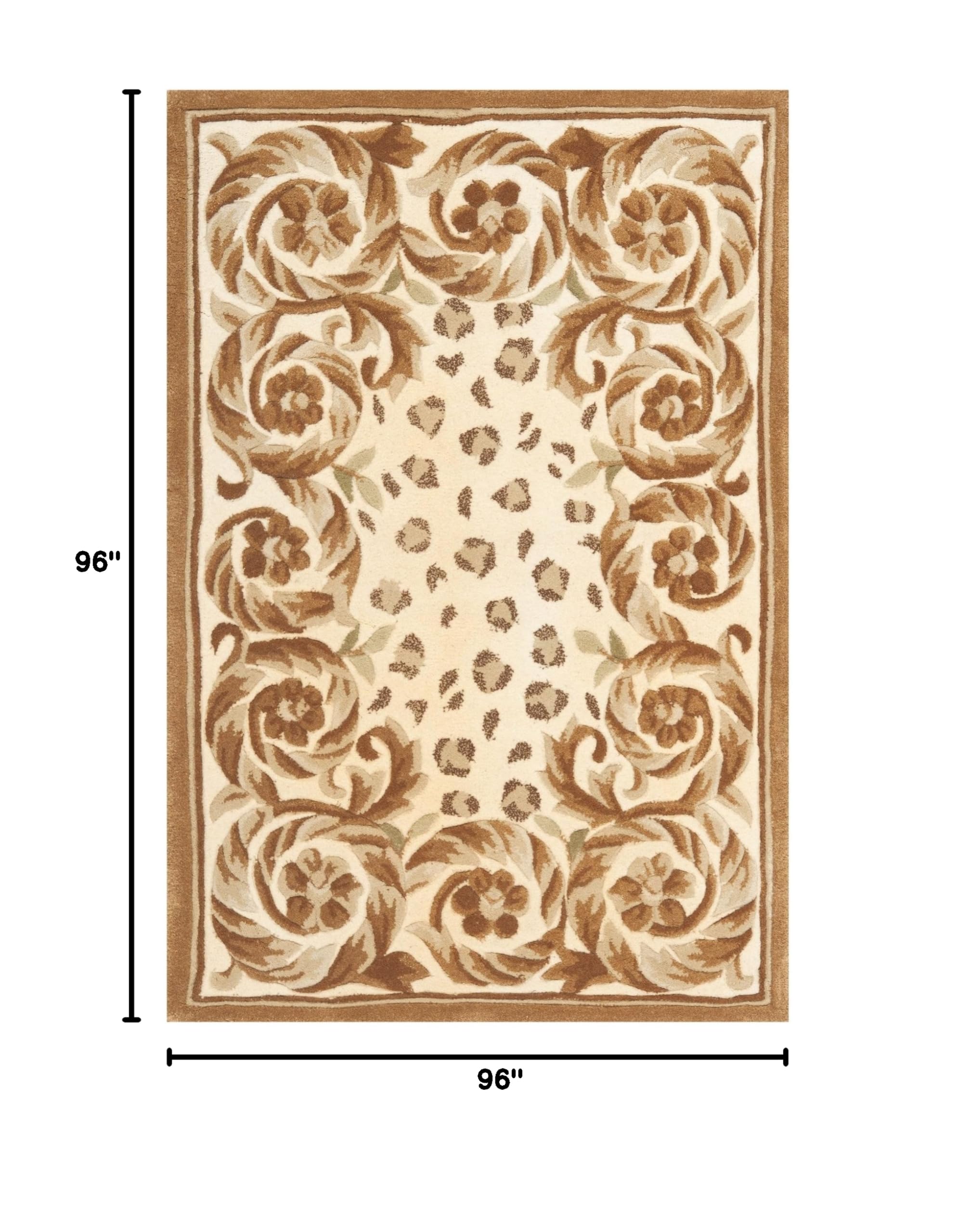SAFAVIEH Naples Collection 8' Round Sand/Stone NA702A Handmade Traditional Premium Wool Area Rug - Perfect for Living Room, Bedroom & Home Decor