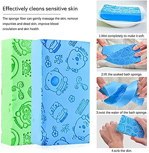 Zelofy Exfoliating Bath & Shower Sponge Scrubber for Women & Men - Soft & Gentle Skin Cleansing - 1-Piece Multicolor - Perfect for Daily Body Wash & Spa Relaxation