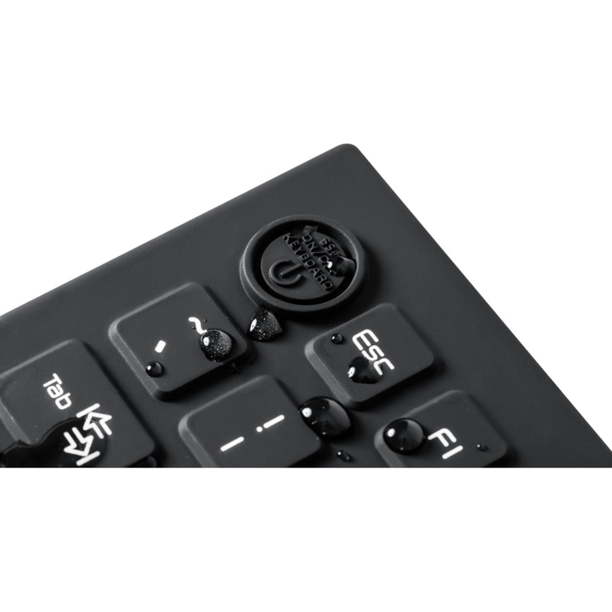 WetKeys Professional-Grade Waterproof Silicone Keyboard with Backlight & Touchpad | USB Wired Computer Keyboard for Office, Hospital, Industrial & Outdoor Use (Black, Mid-Size)