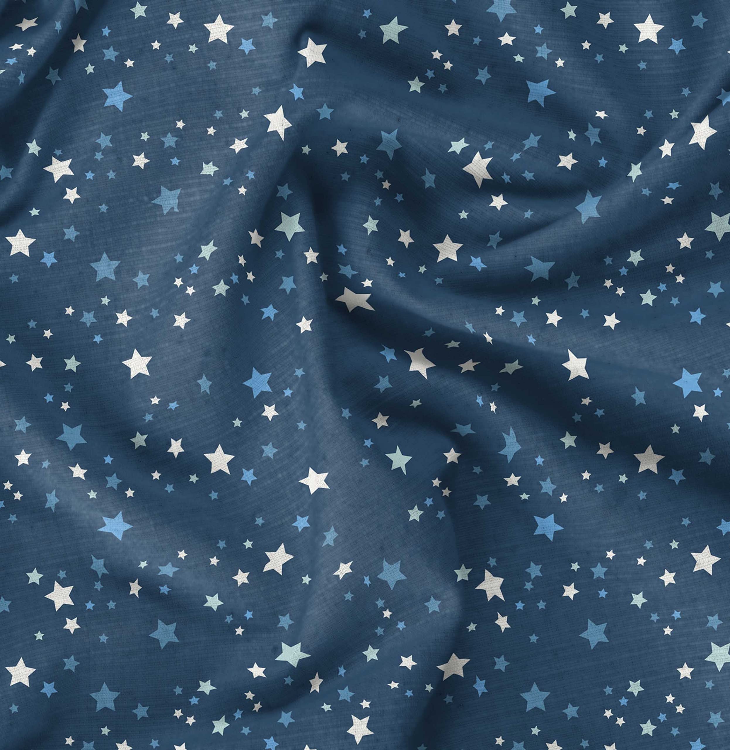 Soimoi Blue Polyester Crepe Fabric by The Yard - 52