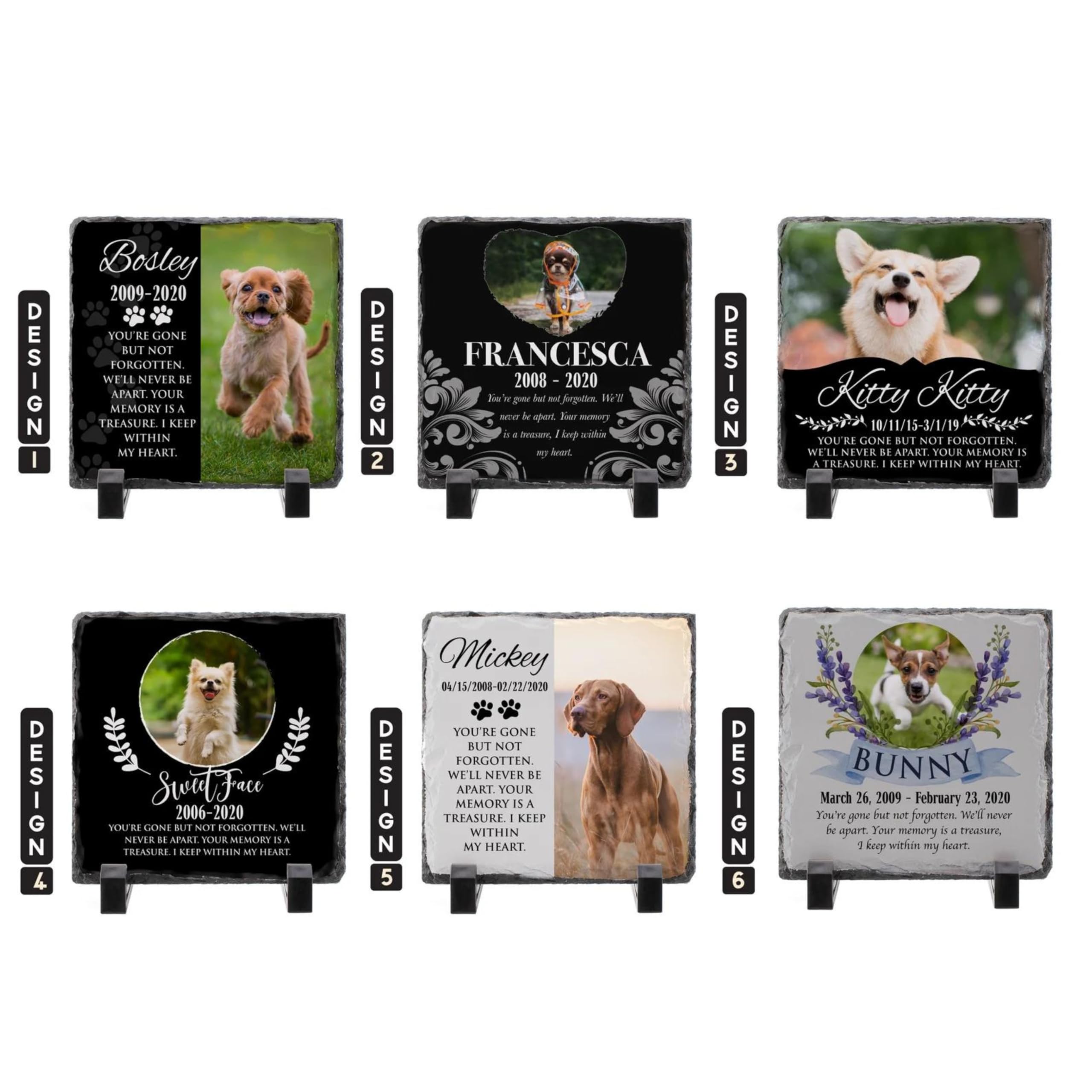 Custom Engraved Dog Memorial Stone with Photo - 6x8 Inch Granite Pet Memorial Plaque for Dogs & Cats - Personalized Pet Loss Gift for Indoor & Outdoor Use - Perfect for Backyard Memorials, Pet Graves & Rainbow Bridge Tributes