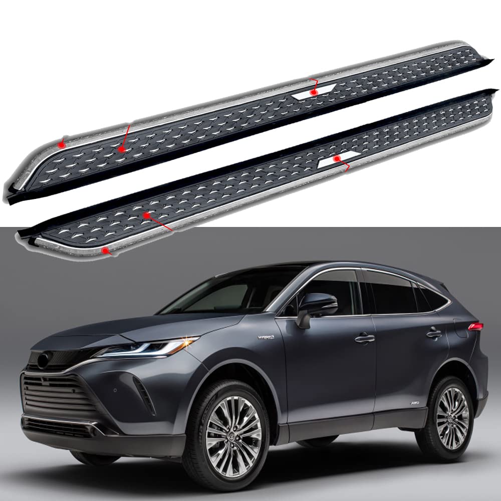 Durable Aluminum Running Boards & Side Steps Nerf Bars for Toyota Harrier Venza 2021 2022+ | Heavy-Duty Off-Road Protection & Easy Step Access for SUV Adventures