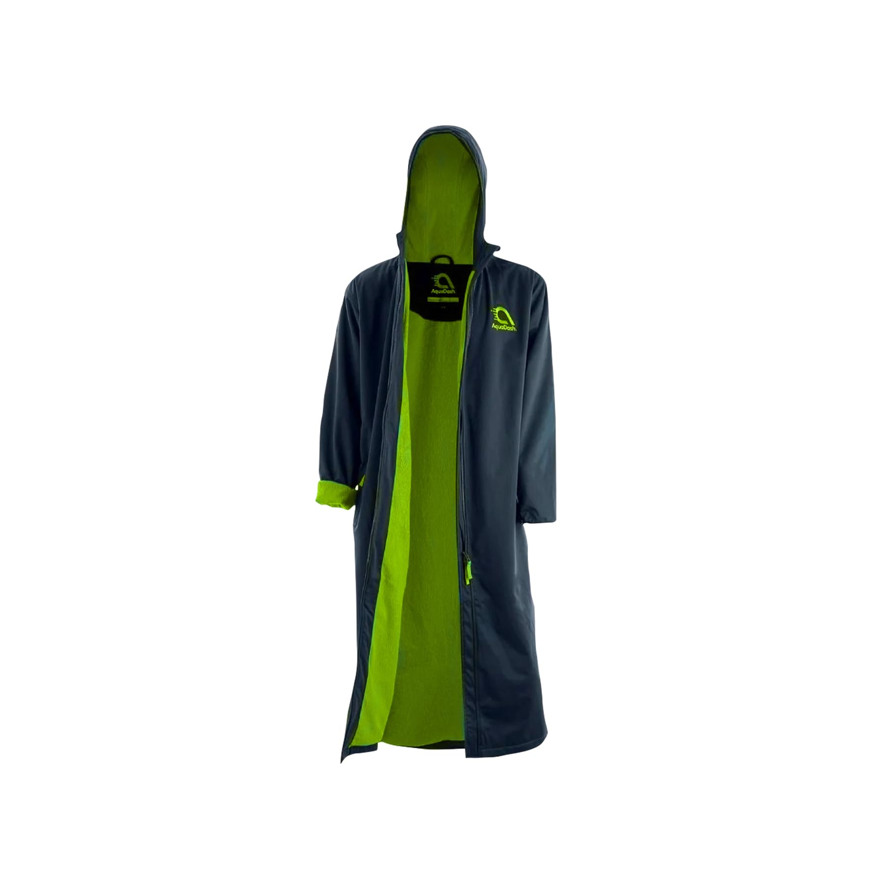 AquaDash Kids Extra Long Swim Parka - Natural Cotton Waterproof Hooded Towel Robe for Boys & Girls - Perfect for Swimming Lessons, Beach, Pool & After-Sport Warmth