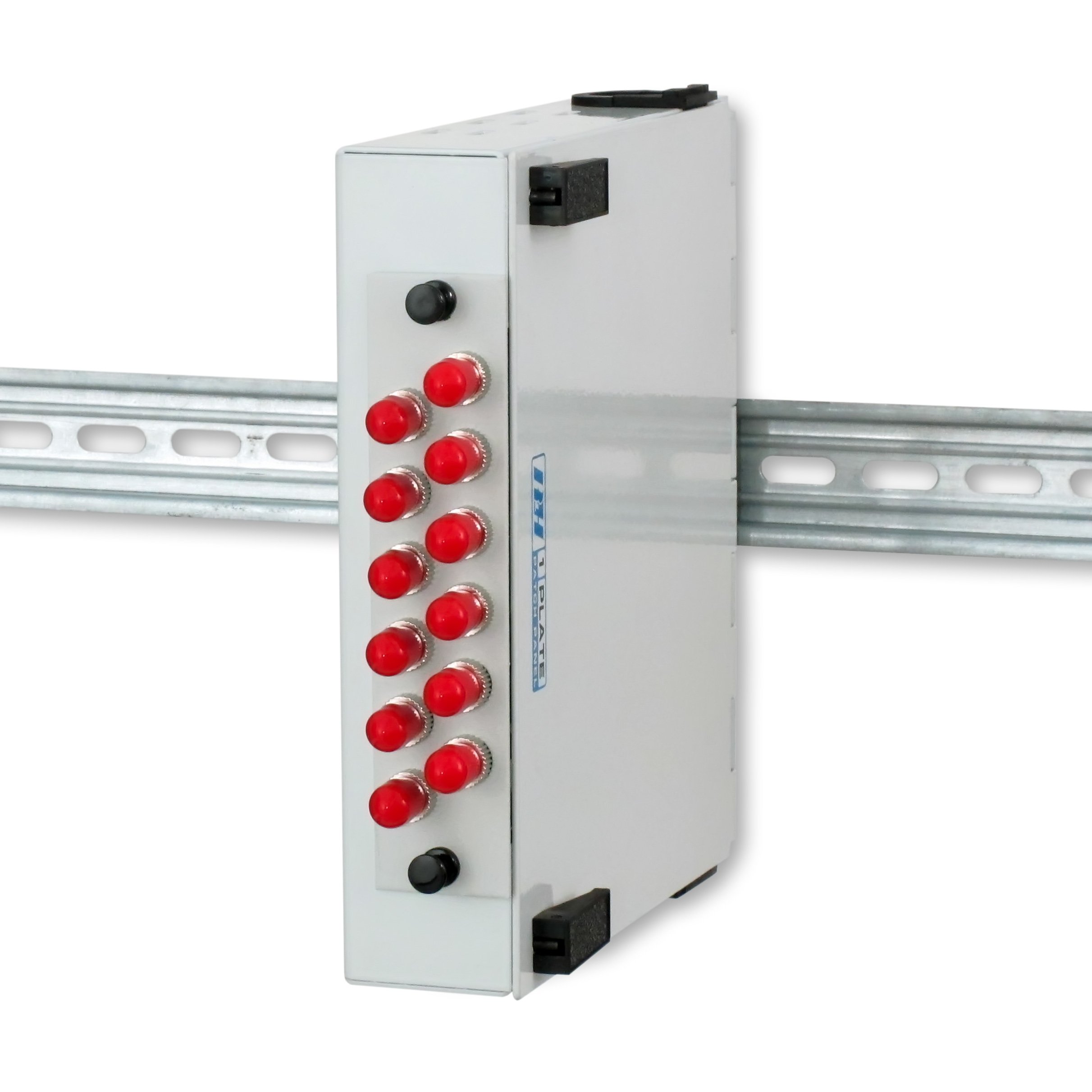 Fiber Optic Patch Panel - Wall Mount or DIN Rail with ST/SC/LC Multimode Adapter Plates | Network Rack & Data Center Cable Management Solution