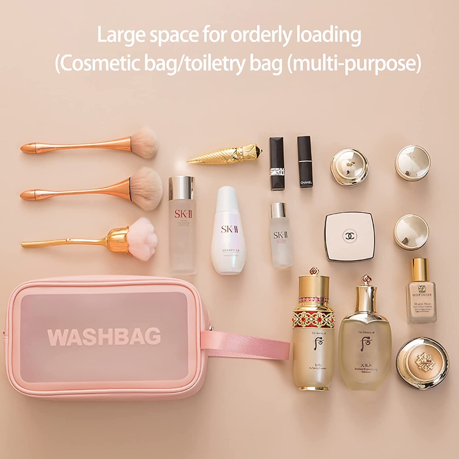 HAPANI Transparent Waterproof Cosmetic Wash Bag - Travel Makeup Pouch with Zipper, Portable Toiletry Organizer Case for Women | Perfect for Gym, Vacation & Daily Use