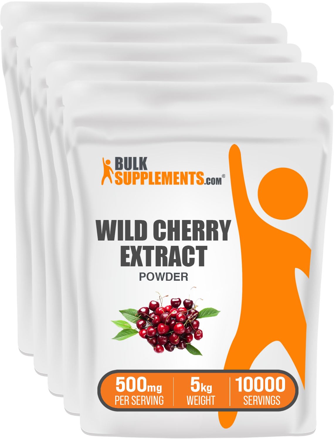BulkSupplements Wild Cherry Extract Powder 5kg (11 lbs) - 500mg per Serving, Gluten Free, Herbal Supplement for Immune Support & Antioxidant Benefits - Perfect for Smoothies, Baking & Natural Wellness Recipes