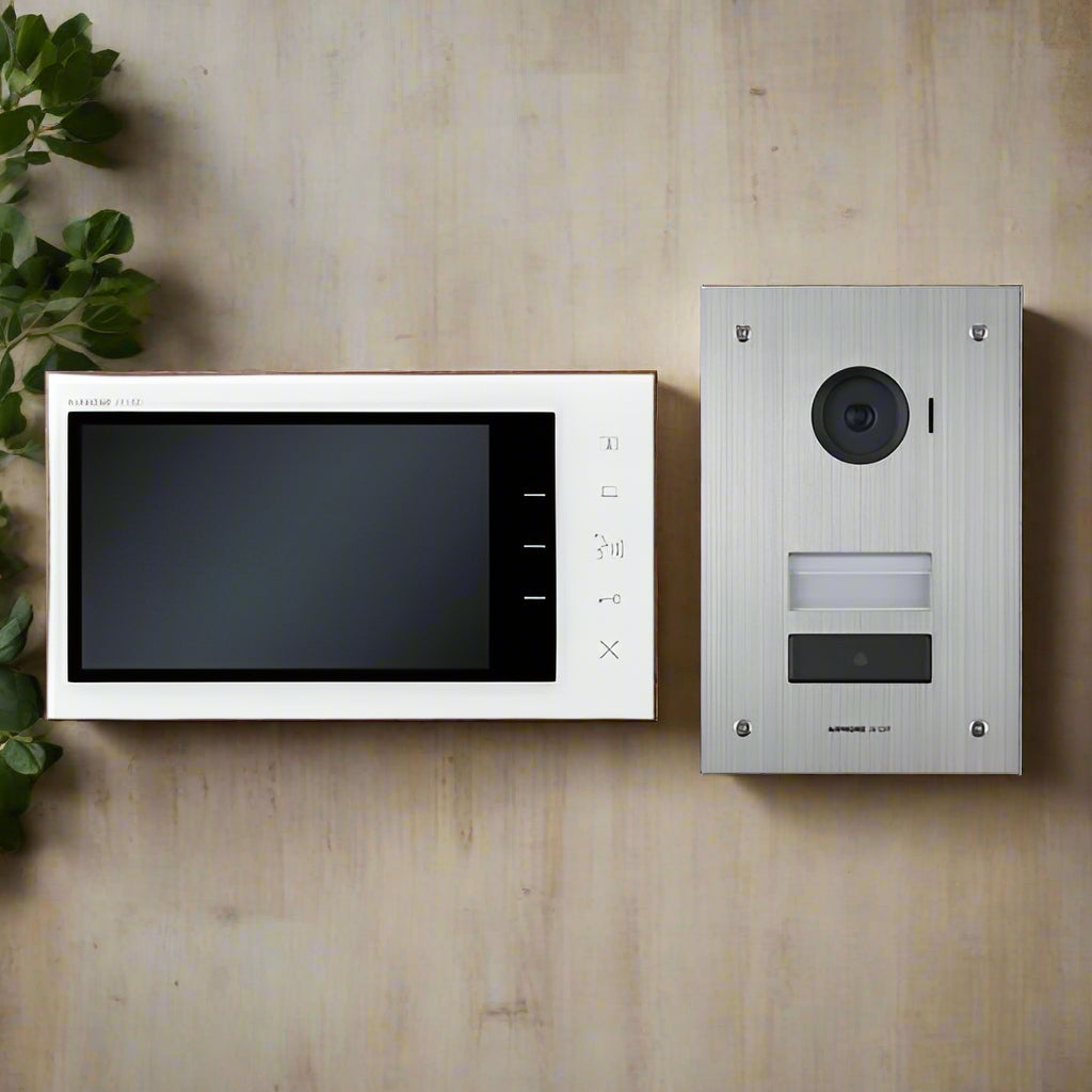Aiphone JVS-1F Flush Mounted Door Intercom Kit - Secure Entry System for Homes & Apartments