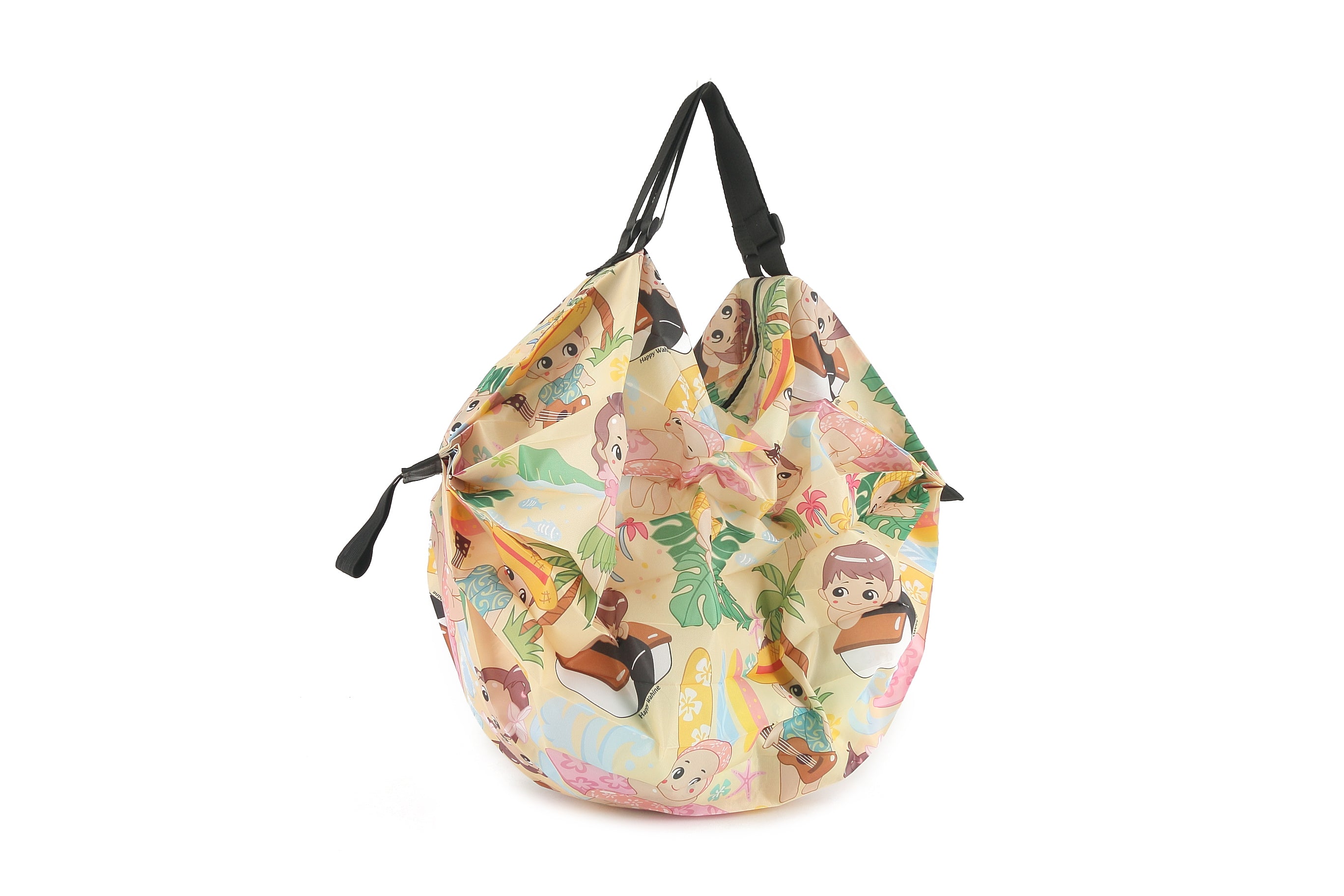 Foldable Reusable Shopping Bag - Jazmine Labubu Yellow Cute Cartoon Design for Groceries, Travel & Daily Use