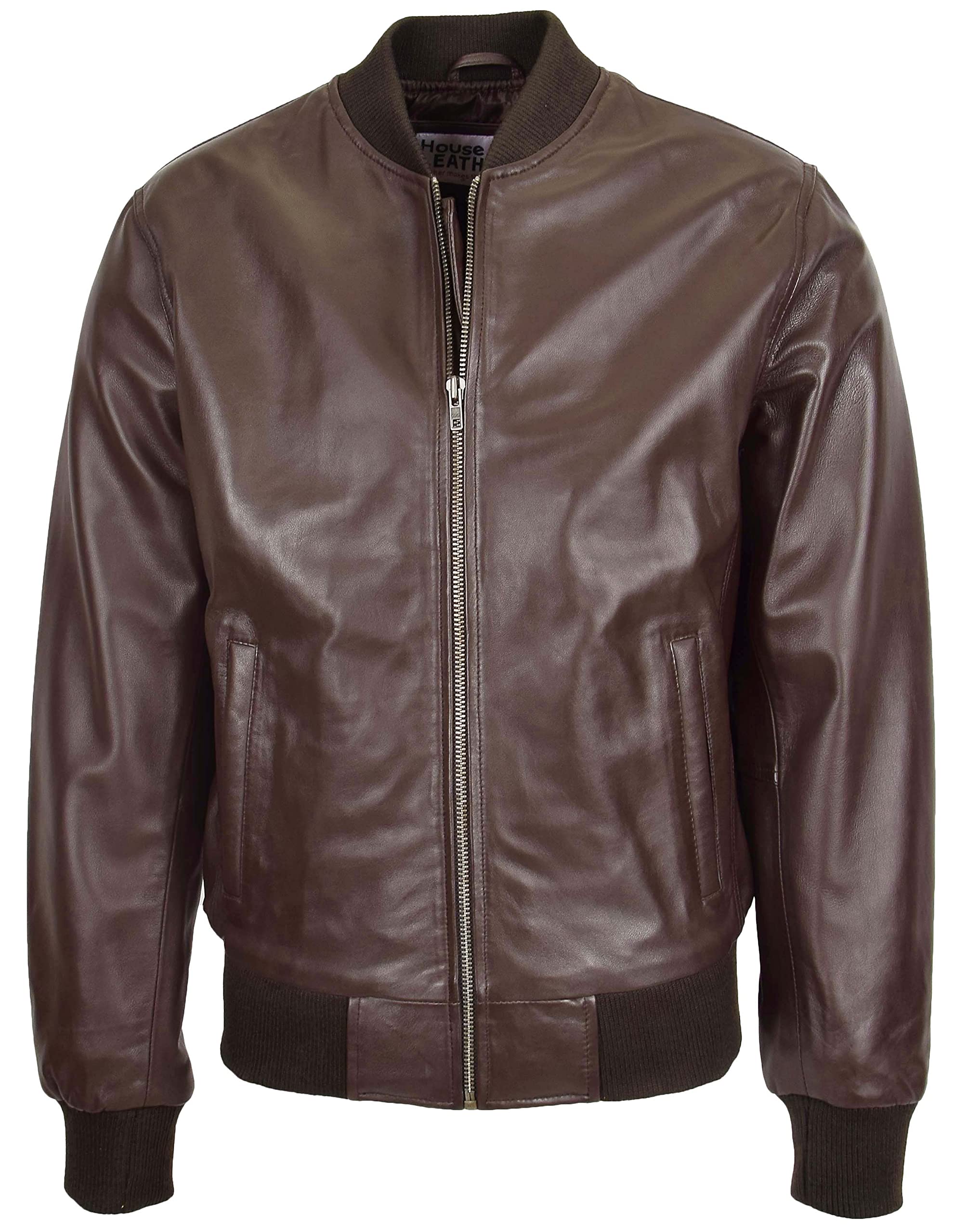 Men's Genuine Leather Bomber Jacket MA-1 Varsity Style Ryan | Classic Aviator Flight Jacket for Men | Perfect for Casual Wear, Motorcycle Riding & Night Out