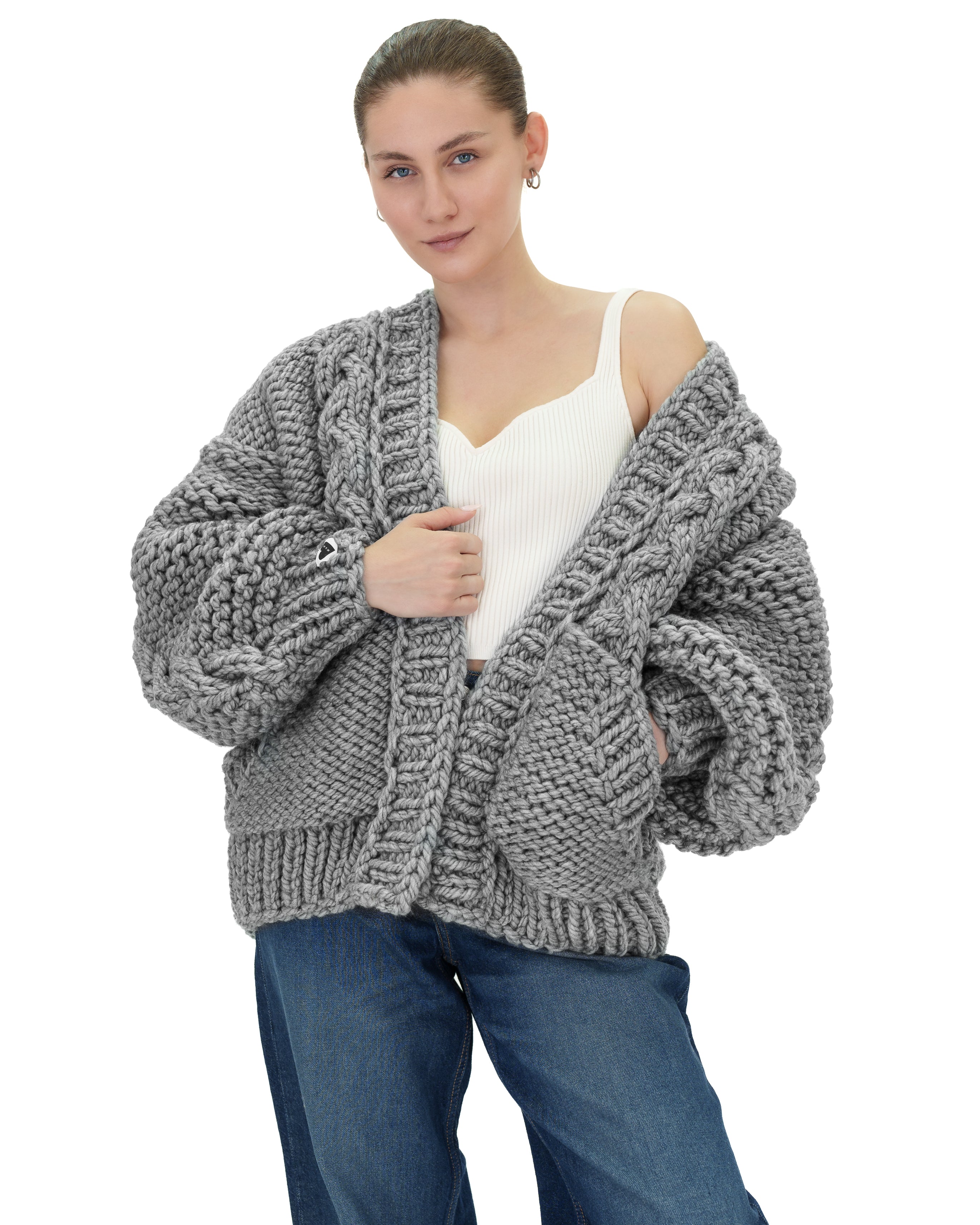 Stylish Braided Pocket Cardigan for Women - Soft Knit Open Front Sweater | Perfect for Fall, Winter & Layering Outfits