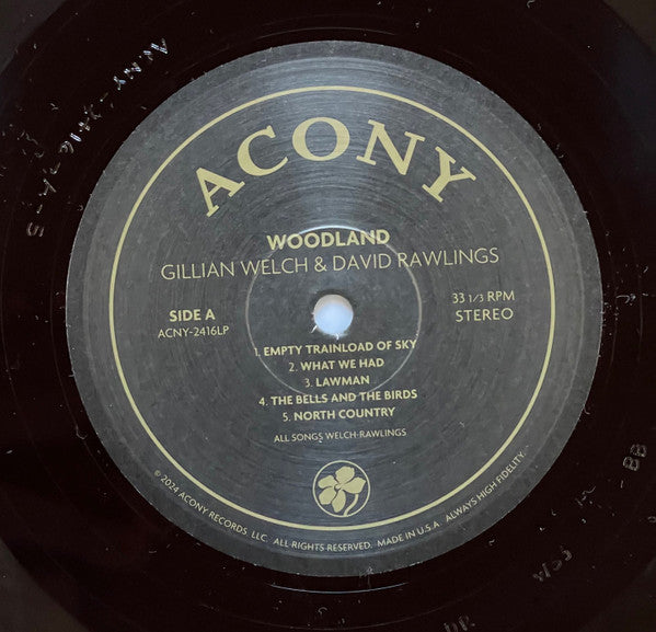 Gillian Welch & David Rawlings Woodland LP Vinyl Album Mint Condition - Perfect for Vintage Music Collectors & Folk Music Lovers