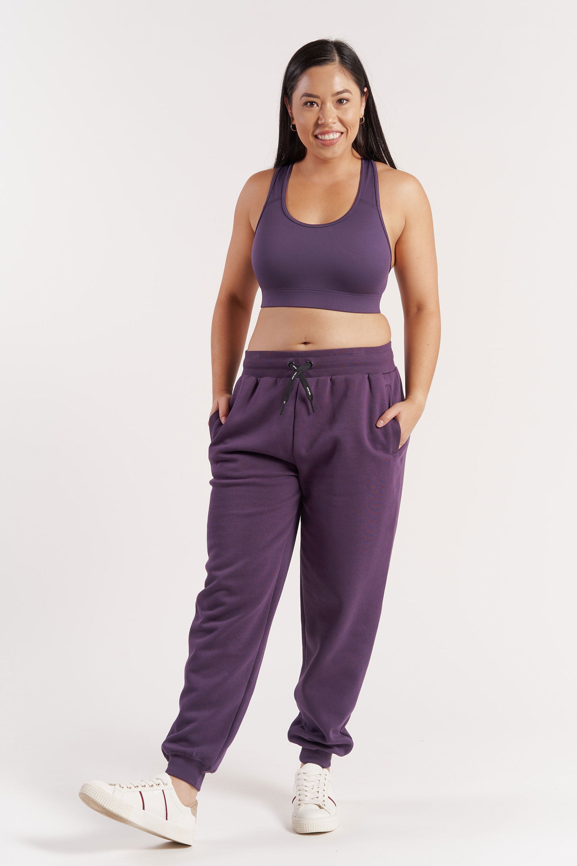 Off Duty Trackpants for Men & Women - Soft Comfortable Jogger Pants in Blackcurrant Color | Perfect for Lounge Wear, Gym, Running & Casual Outfits