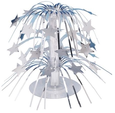 Club Pack of 12 Mini Silver Stars Cascading Centerpiece Party Decorations 8.5