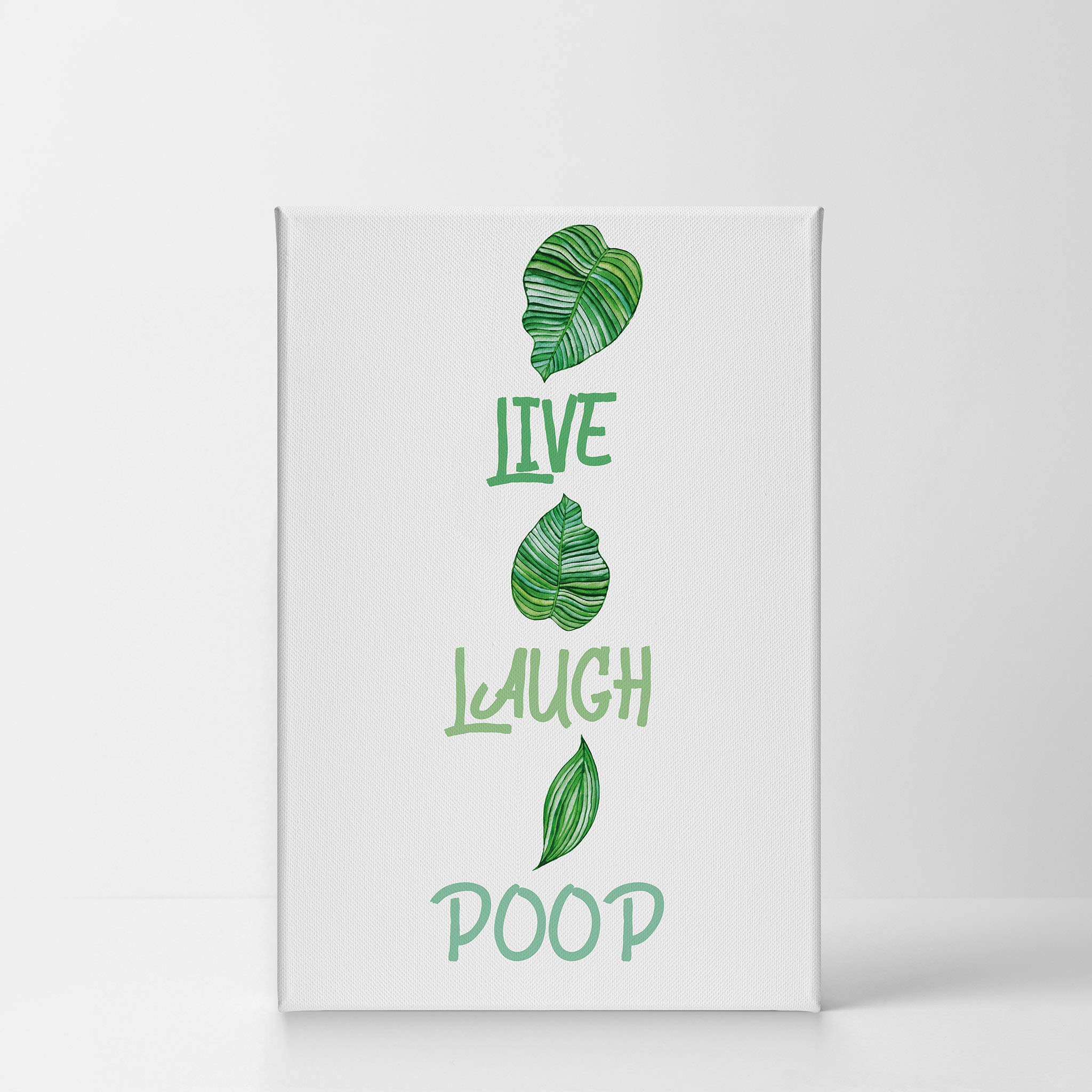 Funny Bathroom Wall Art - Live Laugh Poop Canvas Print - 17x11 Ready to Hang Bathroom Decor - Made in USA - Perfect for Powder Rooms, Guest Bathrooms & Home Decor