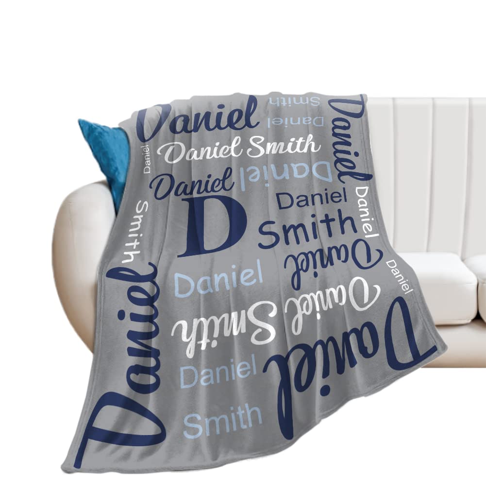 Personalized Baby Blankets with Custom Name - Soft Yoke Style Swaddle Blankets for Newborns, Toddlers & Kids | Perfect Baby Shower Gift & Birthday Present for Boys & Girls | Nursery Essential, Travel Companion & Keepsake Blanket