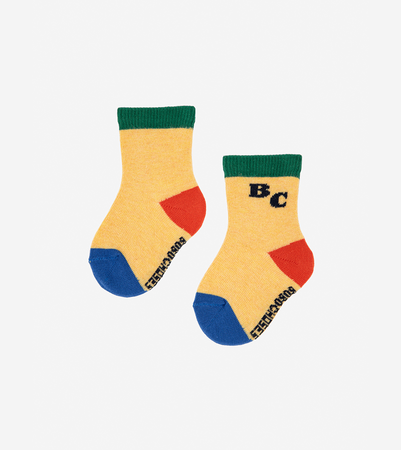 Stylish BC Color Block Baby Socks by Bobo Choses - Soft & Comfortable Infant Socks for Boys & Girls - Perfect for Everyday Wear, Playtime & Photo Shoots