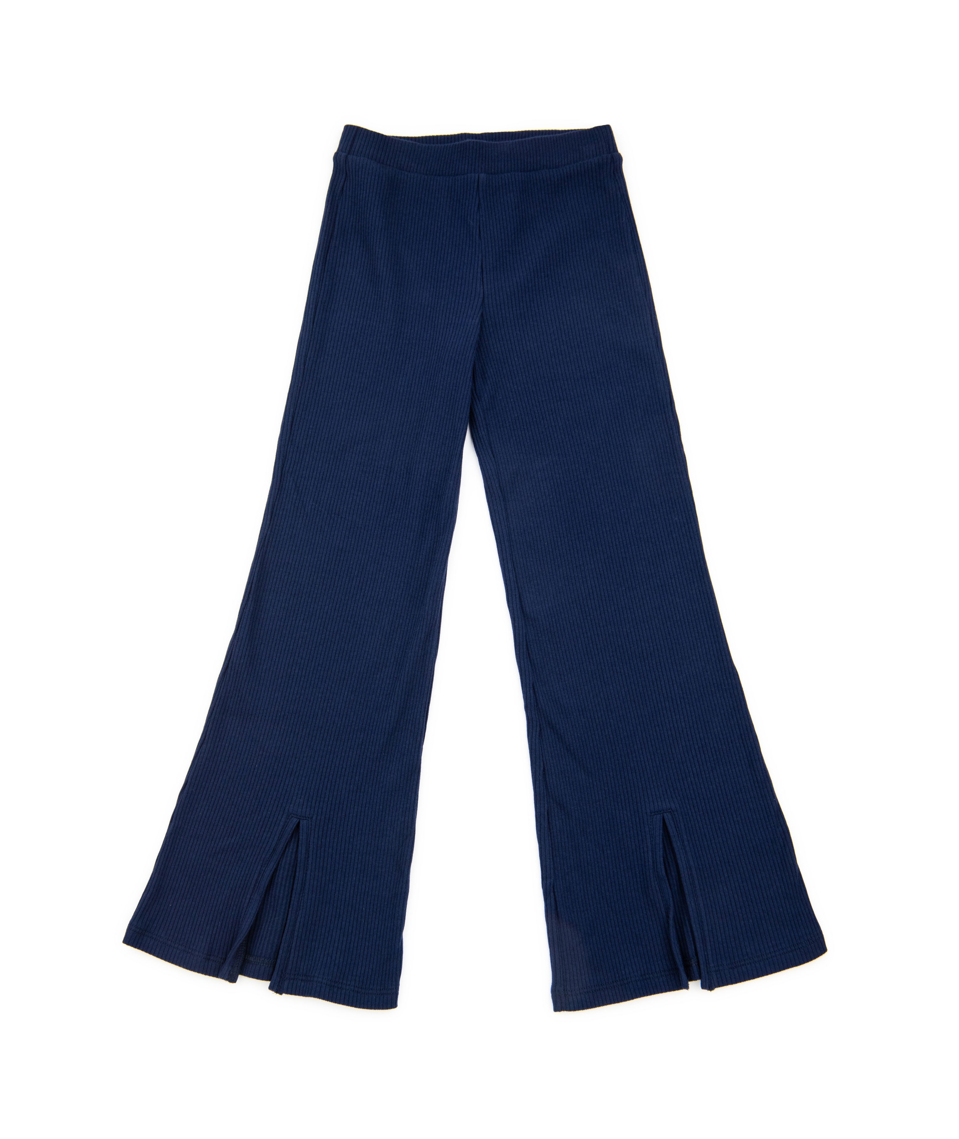 Terez Girls Ribbed Split Flare Pants - Stretchy Comfortable Yoga Pants for Dance, Gym & Casual Wear
