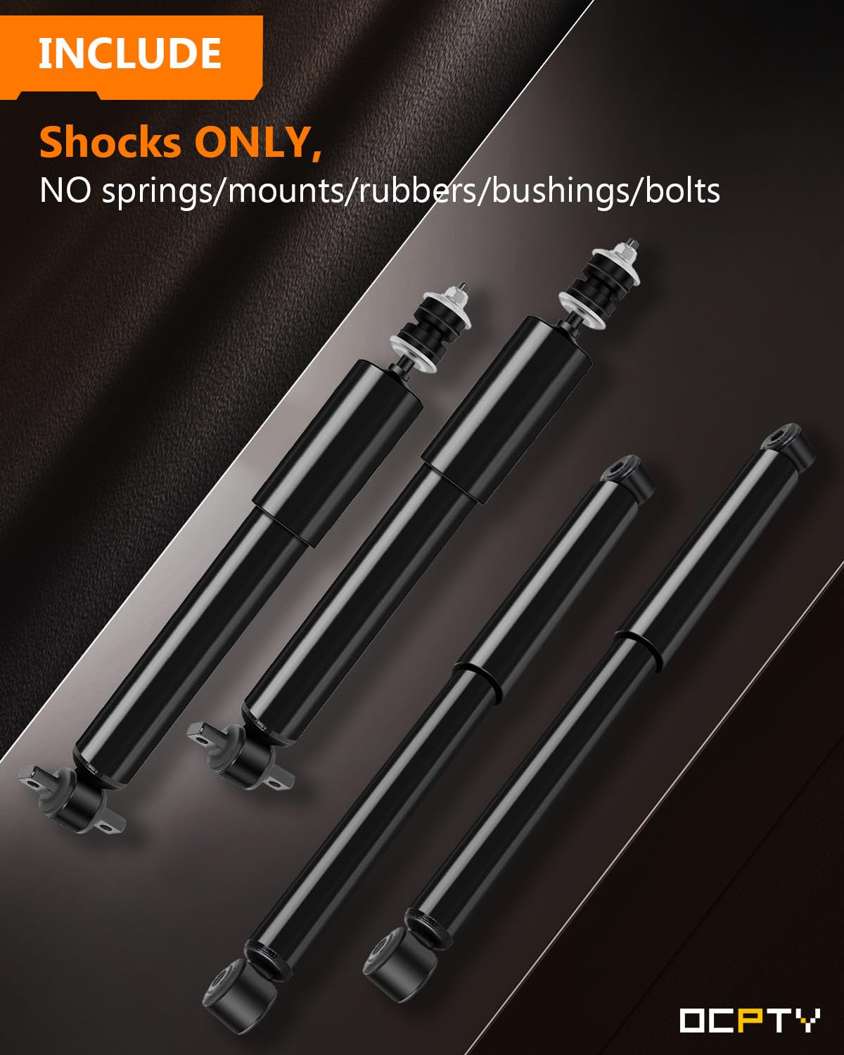 OCPTY 4x Front & Rear Shock Absorber Set for 1999-2007 Chevy Silverado 1500 & GMC Sierra 1500 - Gas Shocks 344380 & 344365 - Smooth Ride for Off-Road & Daily Driving