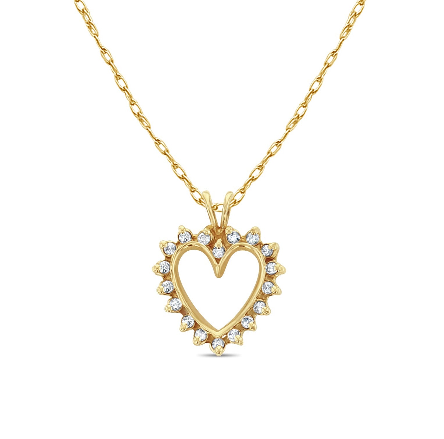 0.50 Carat Heart-Shaped Diamond Pendant Necklace in 14K Yellow Gold - Perfect for Valentine's Day, Anniversary & Romantic Gifts