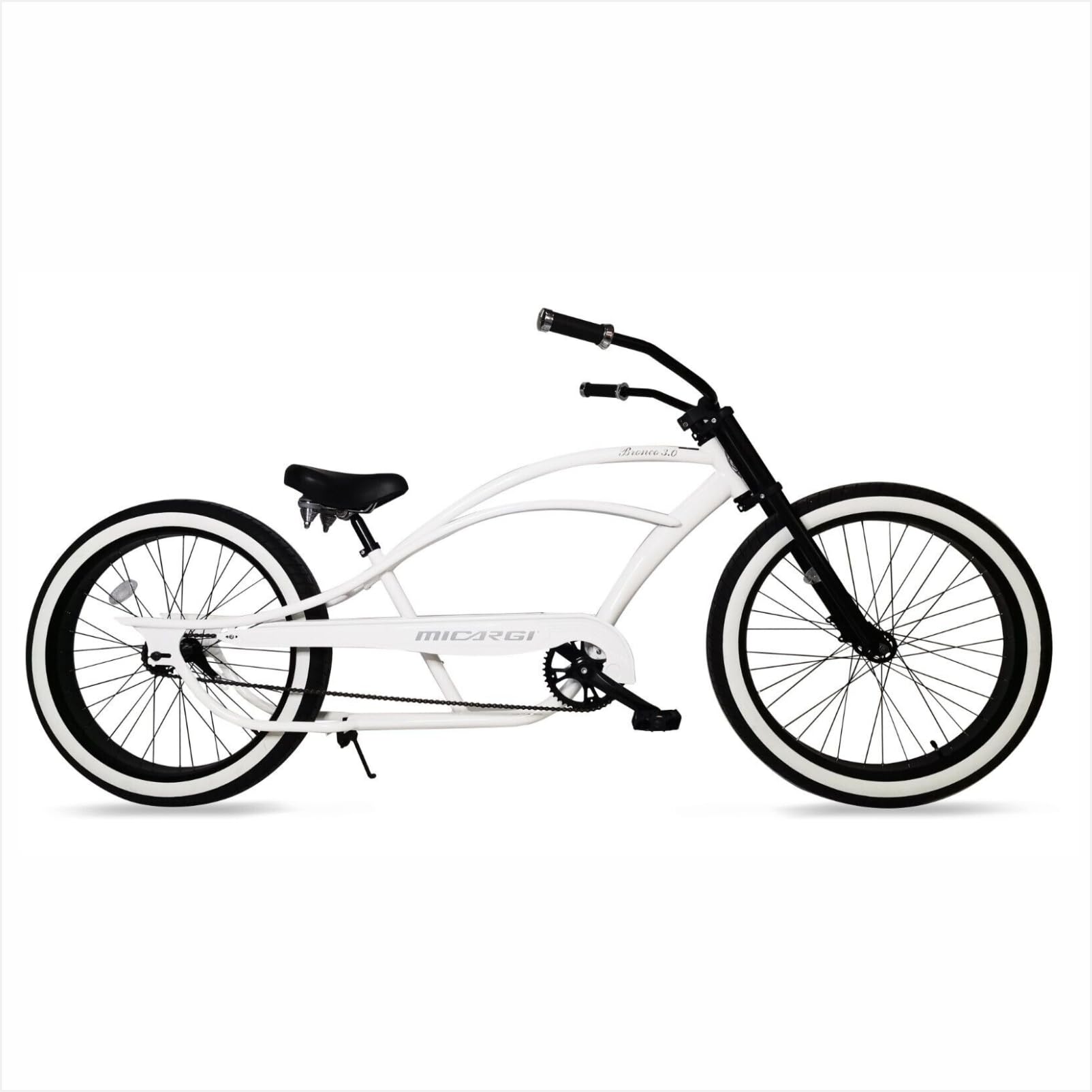 **MICARGI Bronco 3.0 26/29 Inch Men's Beach Cruiser Bike - Steel Frame, 1/7 Speed, Hi-Rise Handlebar, Fat Tires - Perfect for Coastal Rides, Commuting & Leisure Cycling**