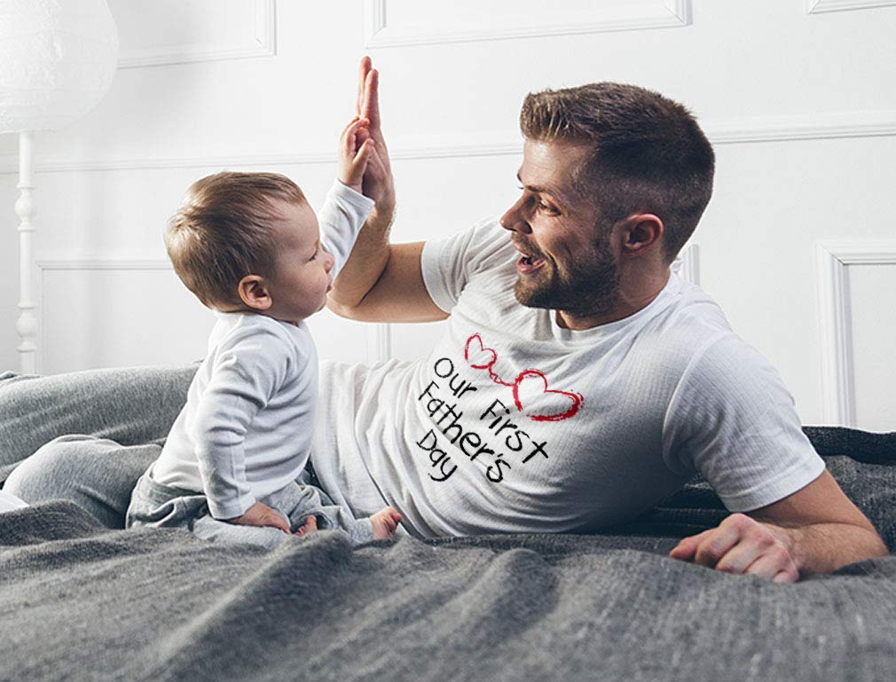 Best First Father's Day Shirt Gifts for Dad - Cute Baby Boy & Girl Daddy T-Shirts for Men | Perfect for New Dads, Father's Day Celebrations & Family Photos