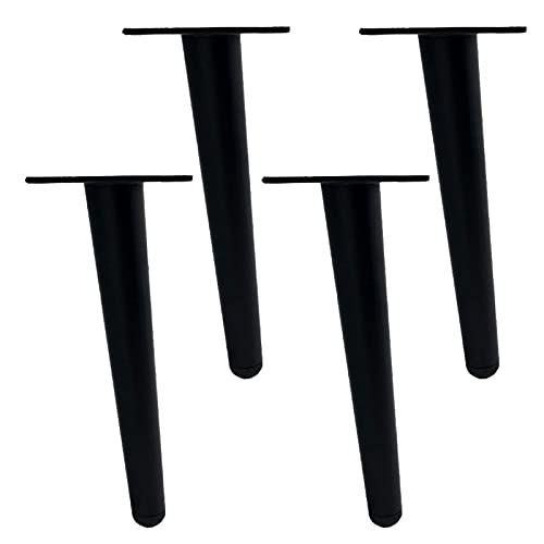 4 Pack Metal Furniture Legs - 30cm Beveled Conical Table Legs for Cabinets, Sofas, Chairs & Coffee Tables | Durable Replacement Feet for Home & Office Furniture