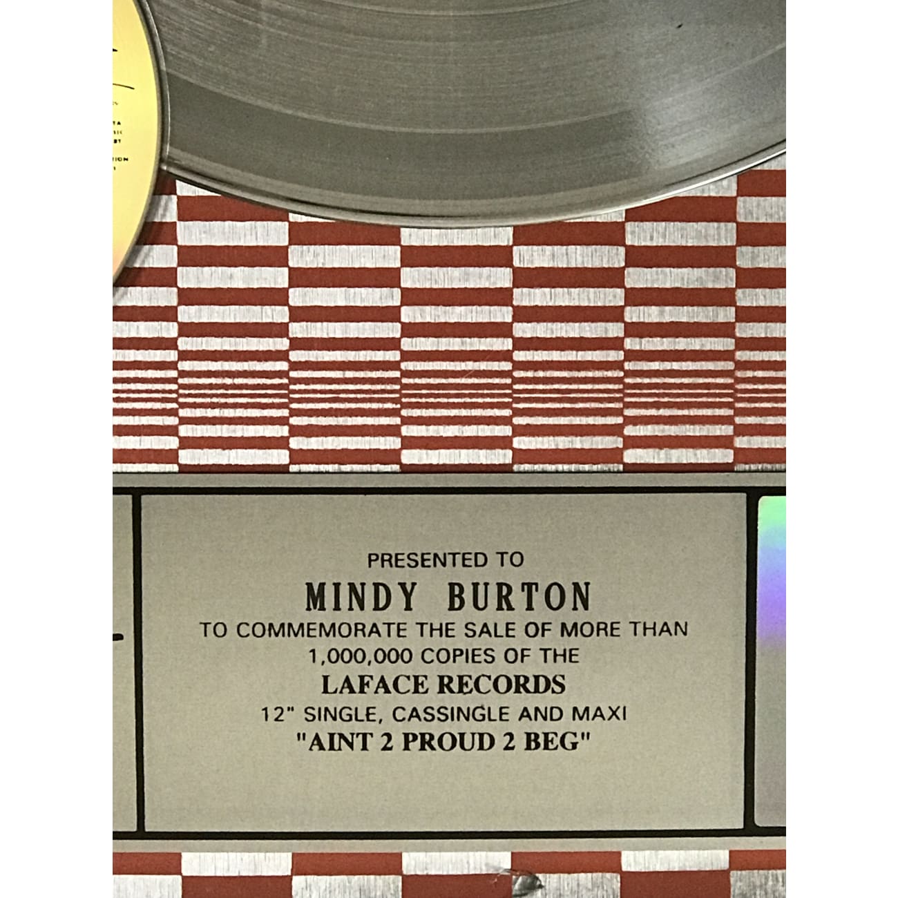 TLC Ain't Too Proud to Beg RIAA Platinum 12