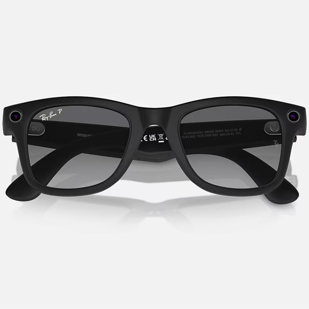 Ray Ban Meta Smart Glasses - Wayfarer Style Matte Black Frame with Polarized Graphite Lenses for Men & Women | Hands-Free Calls, Music & Photos | Perfect for Outdoor Activities, Travel & Tech Enthusiasts