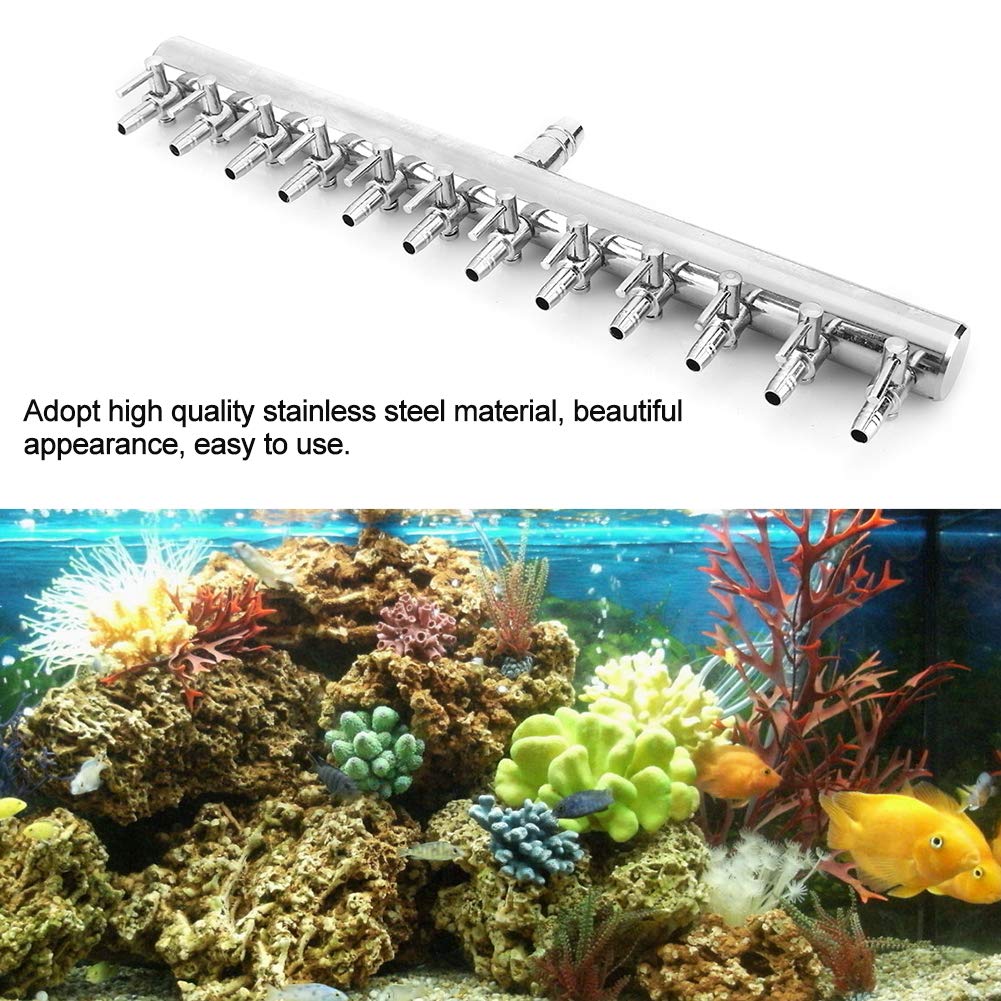EVTSCAN 12 Joints Aquarium Air Flow Control Valve - Stainless Steel Fish Tank Air Regulator for Aquarium Air Pump - Perfect for Freshwater & Saltwater Tanks, Hydroponics Systems, and Aquatic Habitats